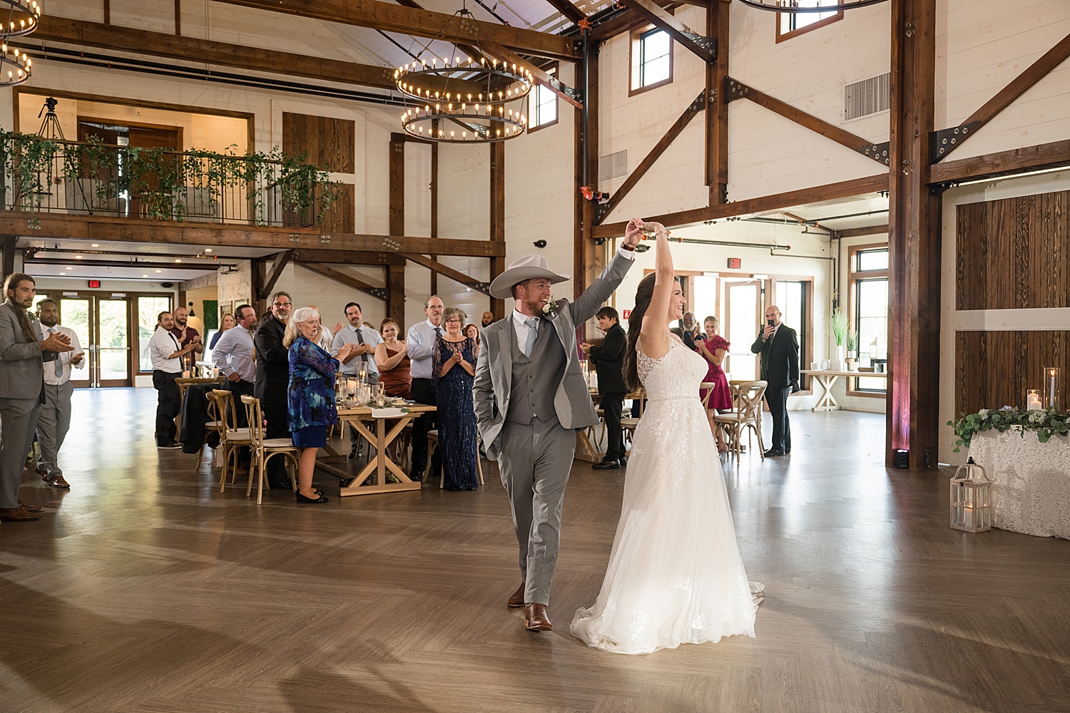 bride and groom first dance farmstead