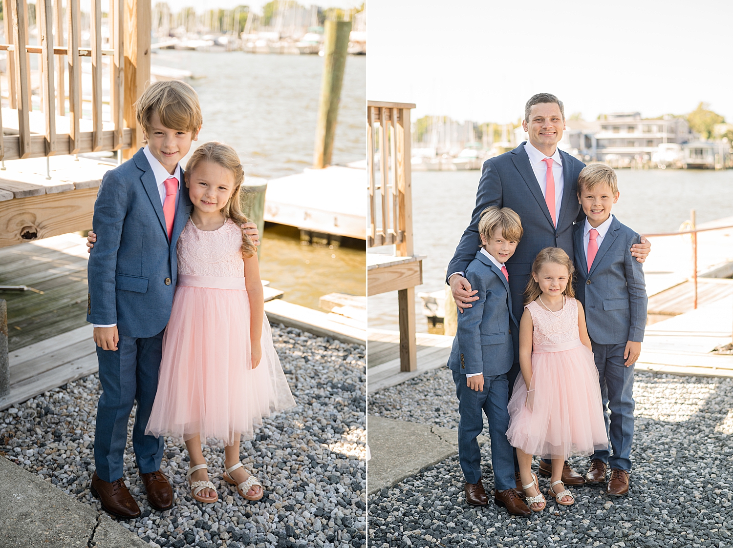 groom with his three kids