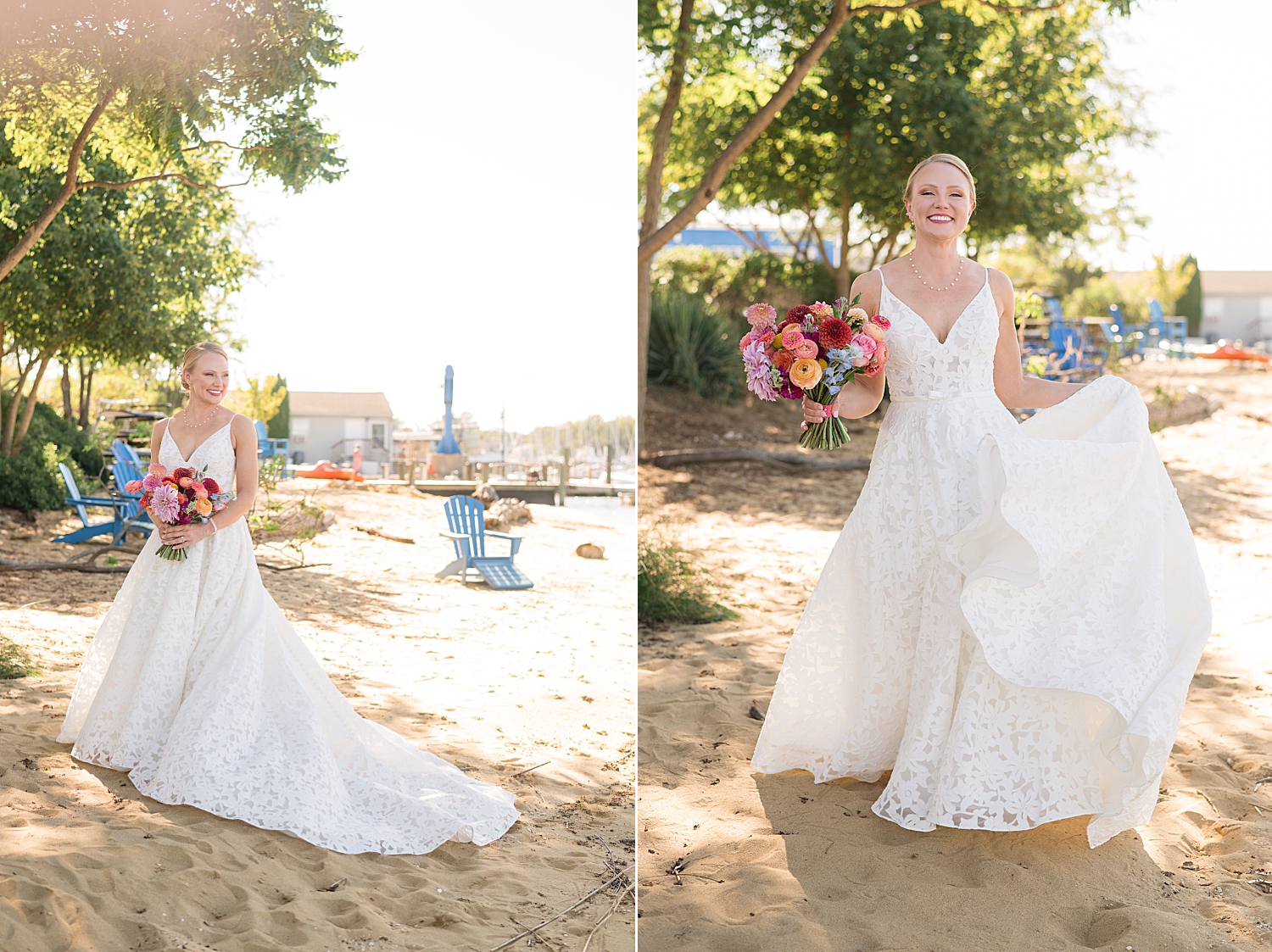 bridal portrait on the beach