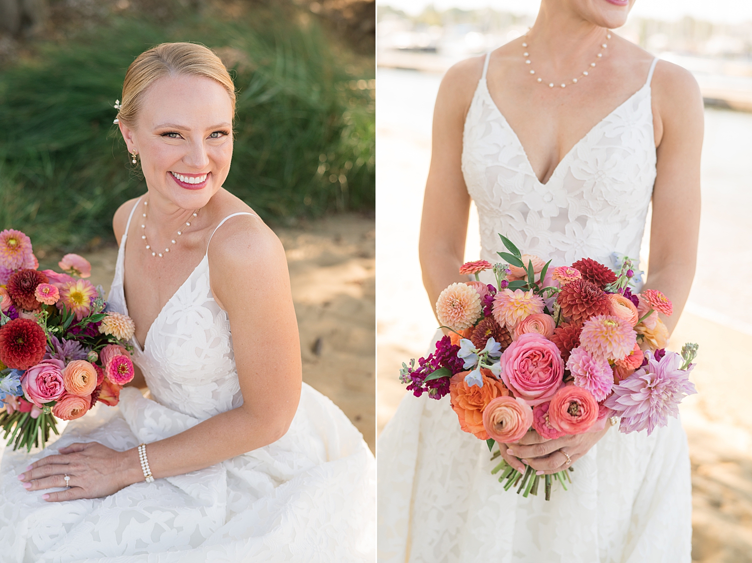 bridal portrait on the beach