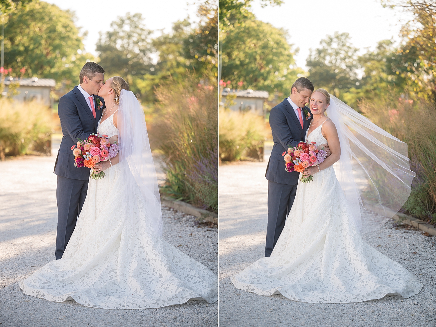 couple portrait with veil