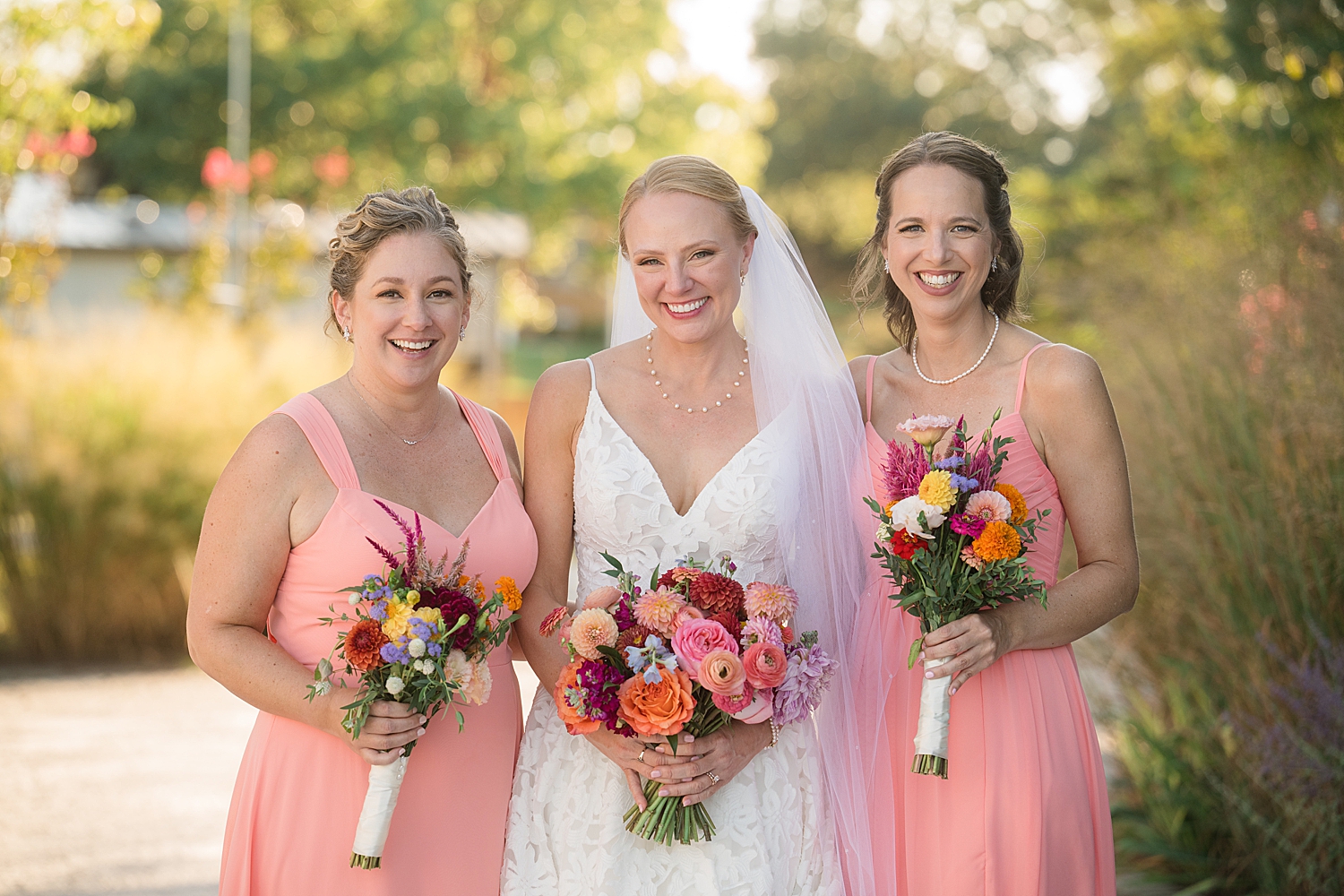 bride with bridesmaids