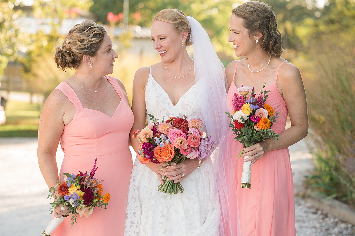 bride with bridesmaids