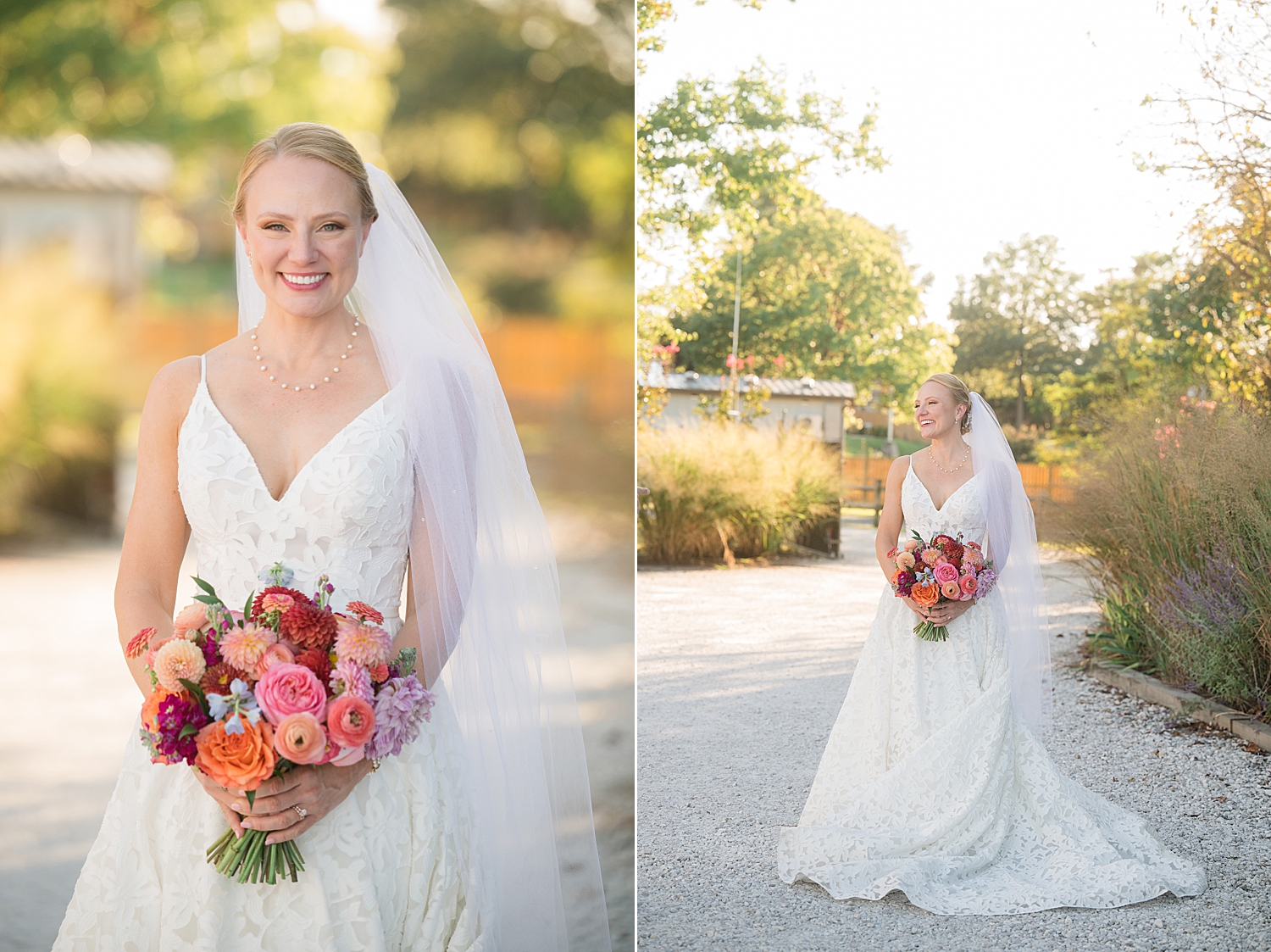 bridal portrait colorful glowy light