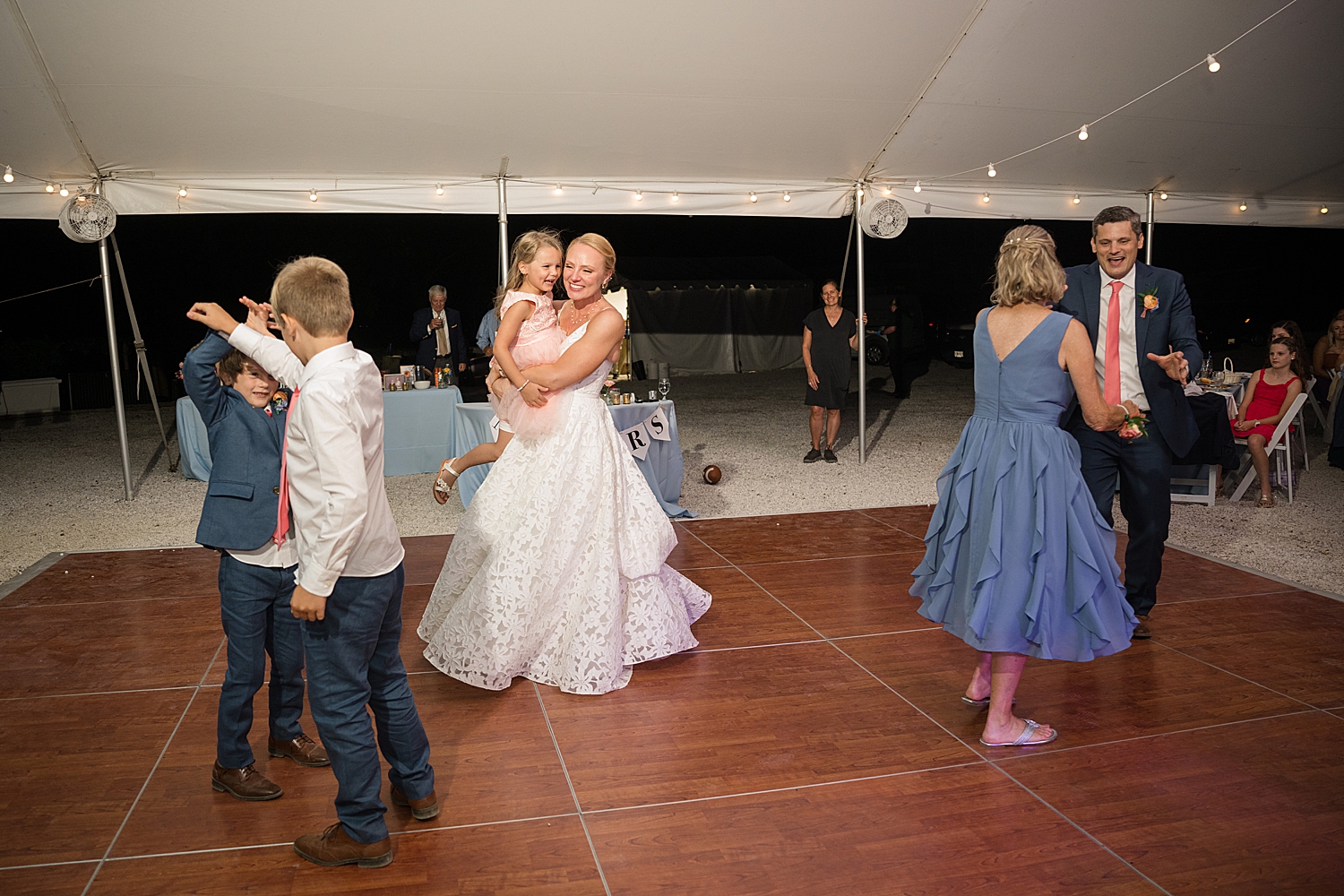 bride dances with new step daughter