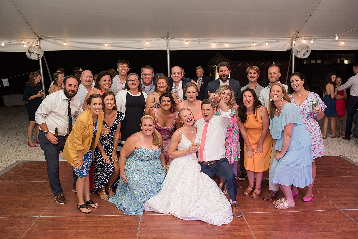 big group photo on dance floor