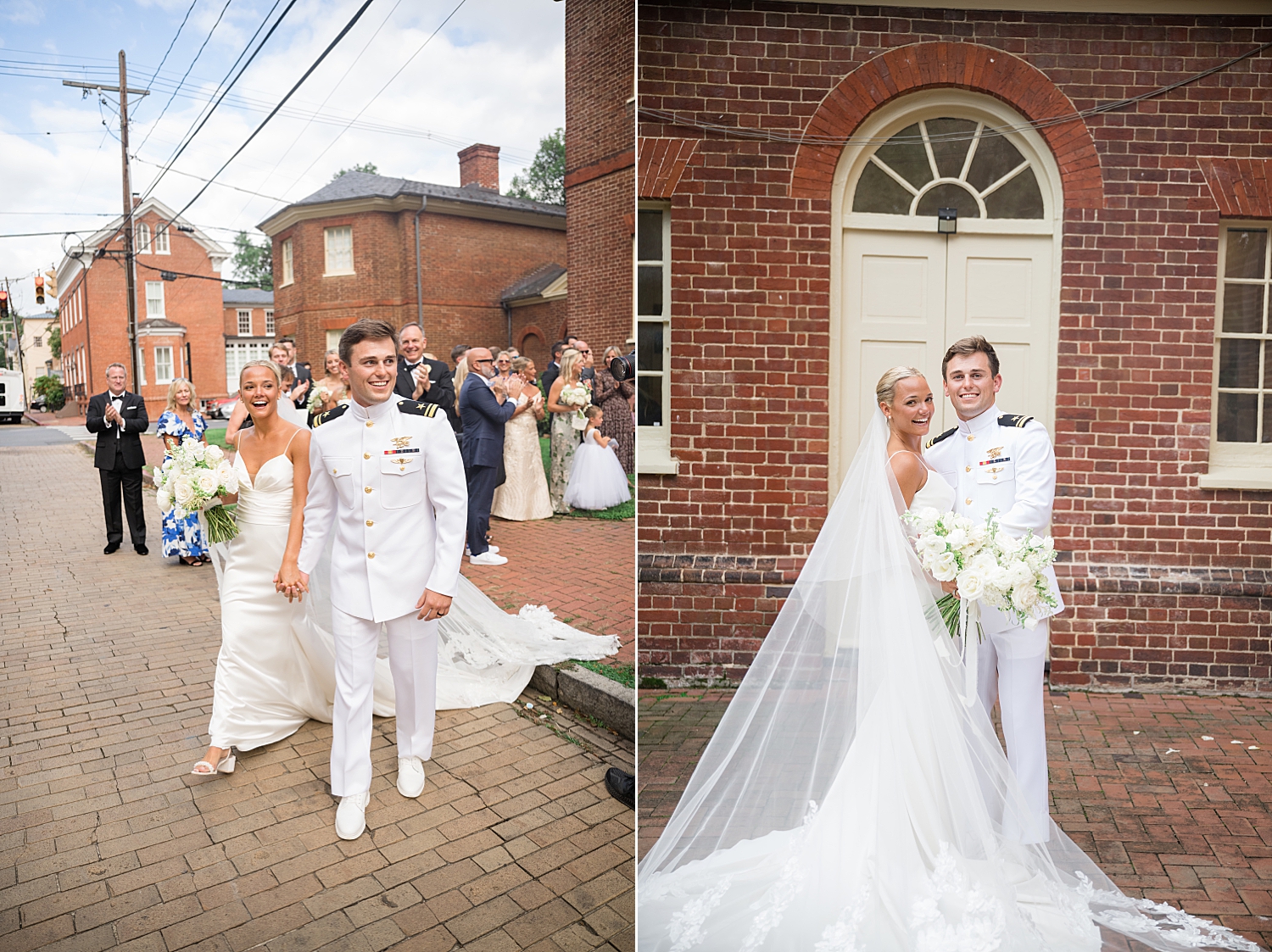 bridal party and couple portrait