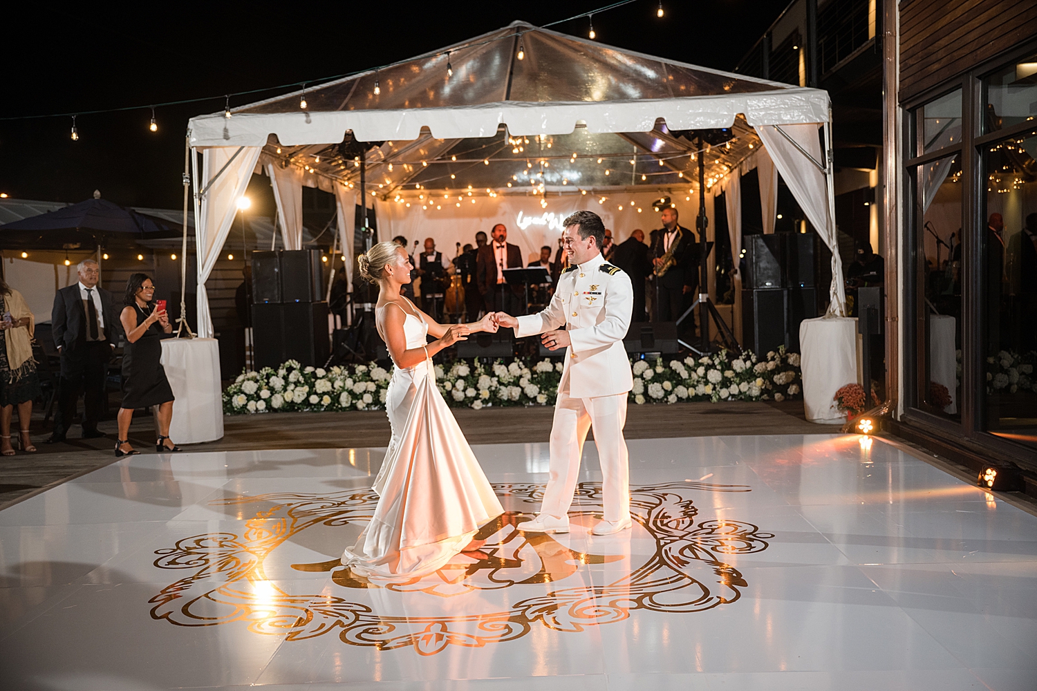 bride and groom first dance