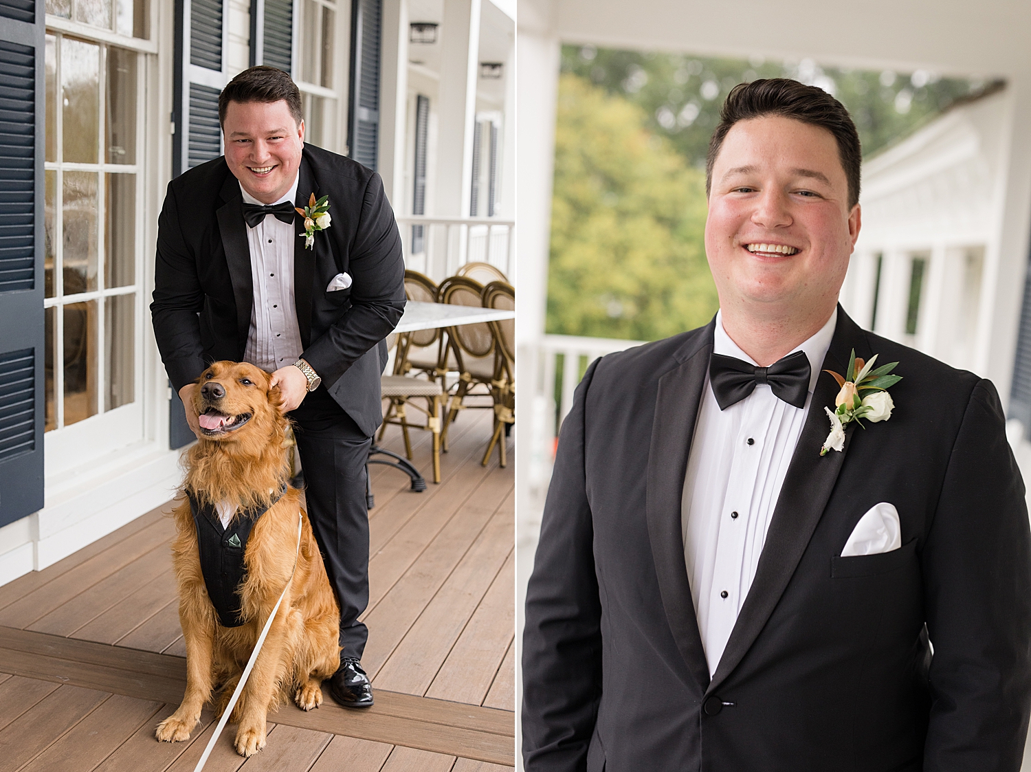 groom with dog, Bo