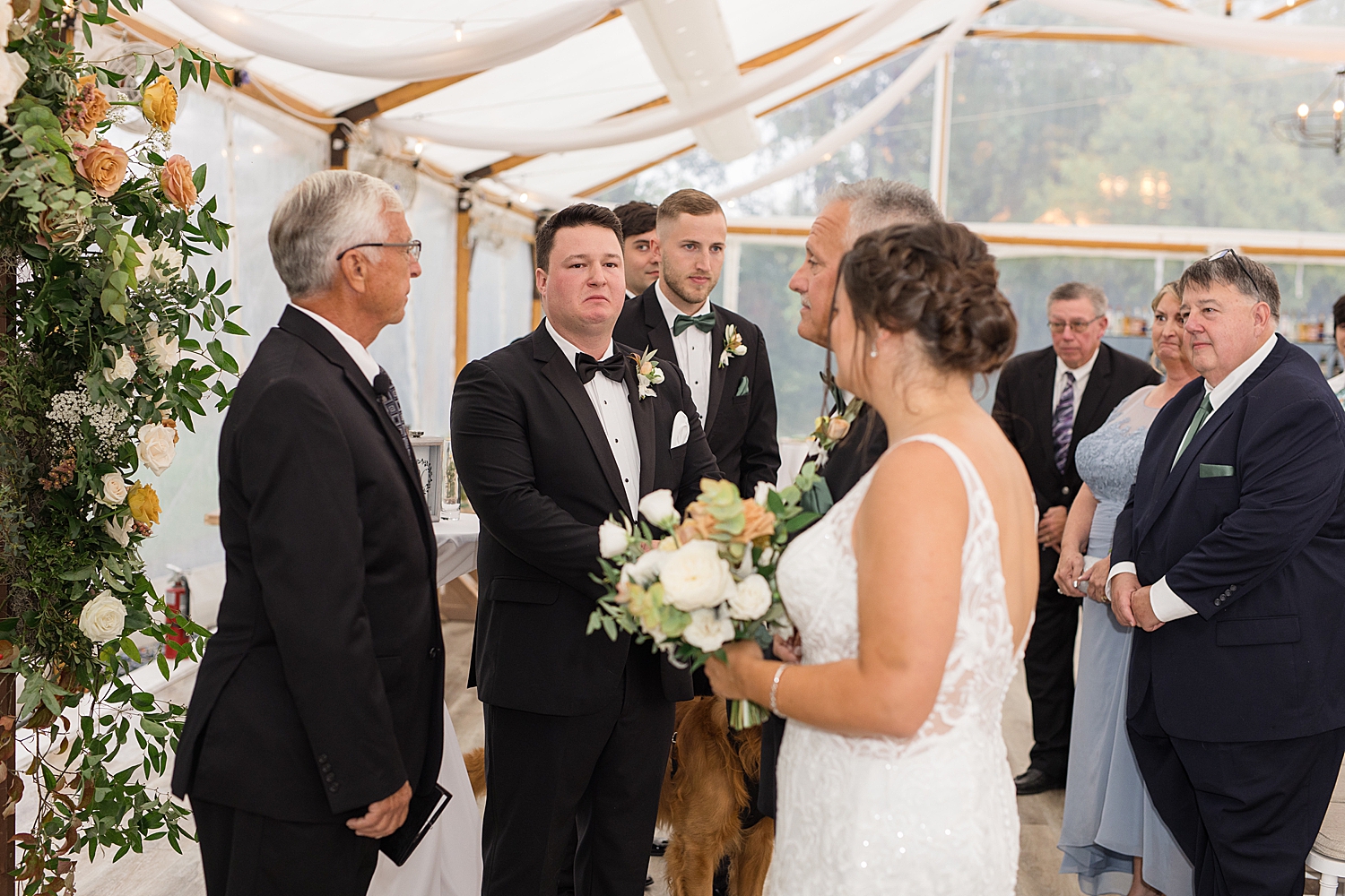 dad gives bride away