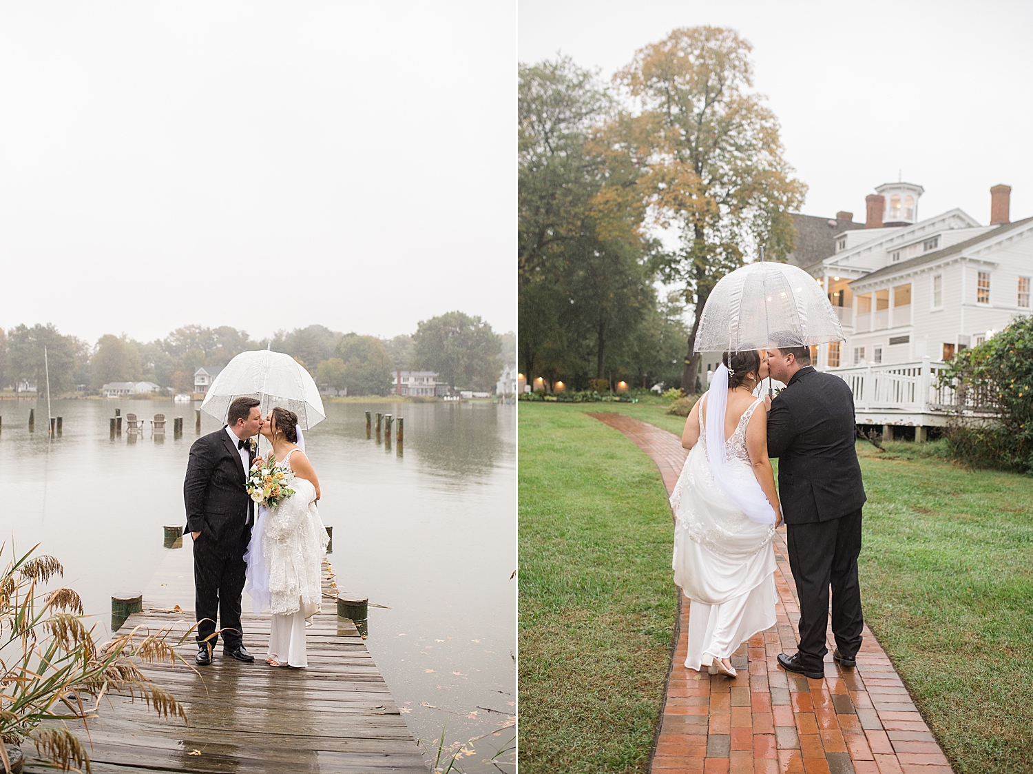 couple portrait holding umbrella in the rain