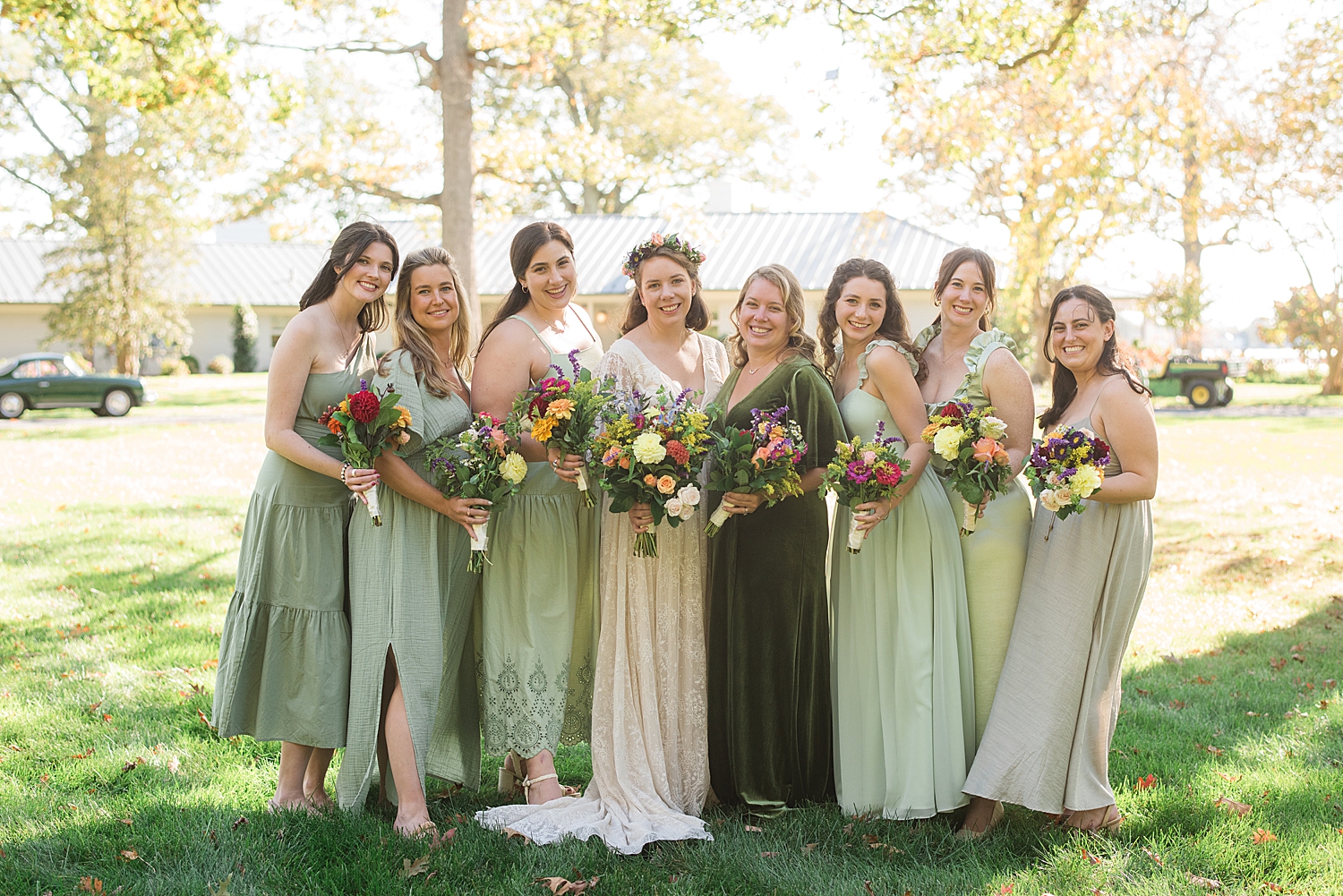 bride and bridemaids portrait