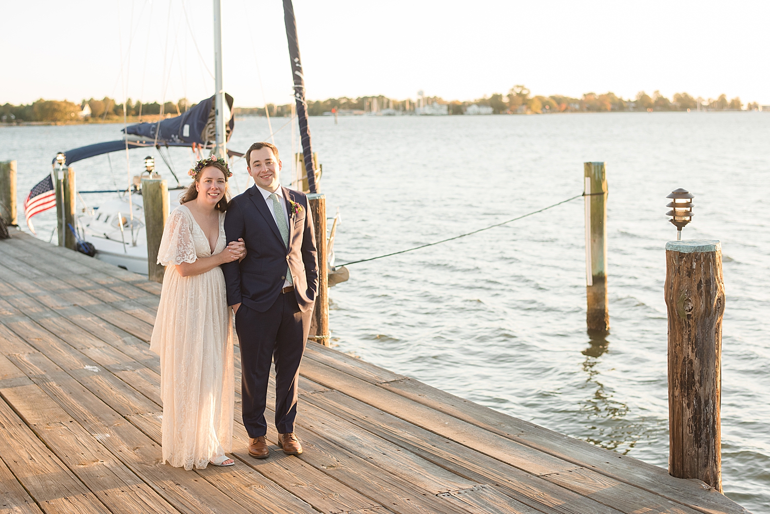 couple's portrait on pier