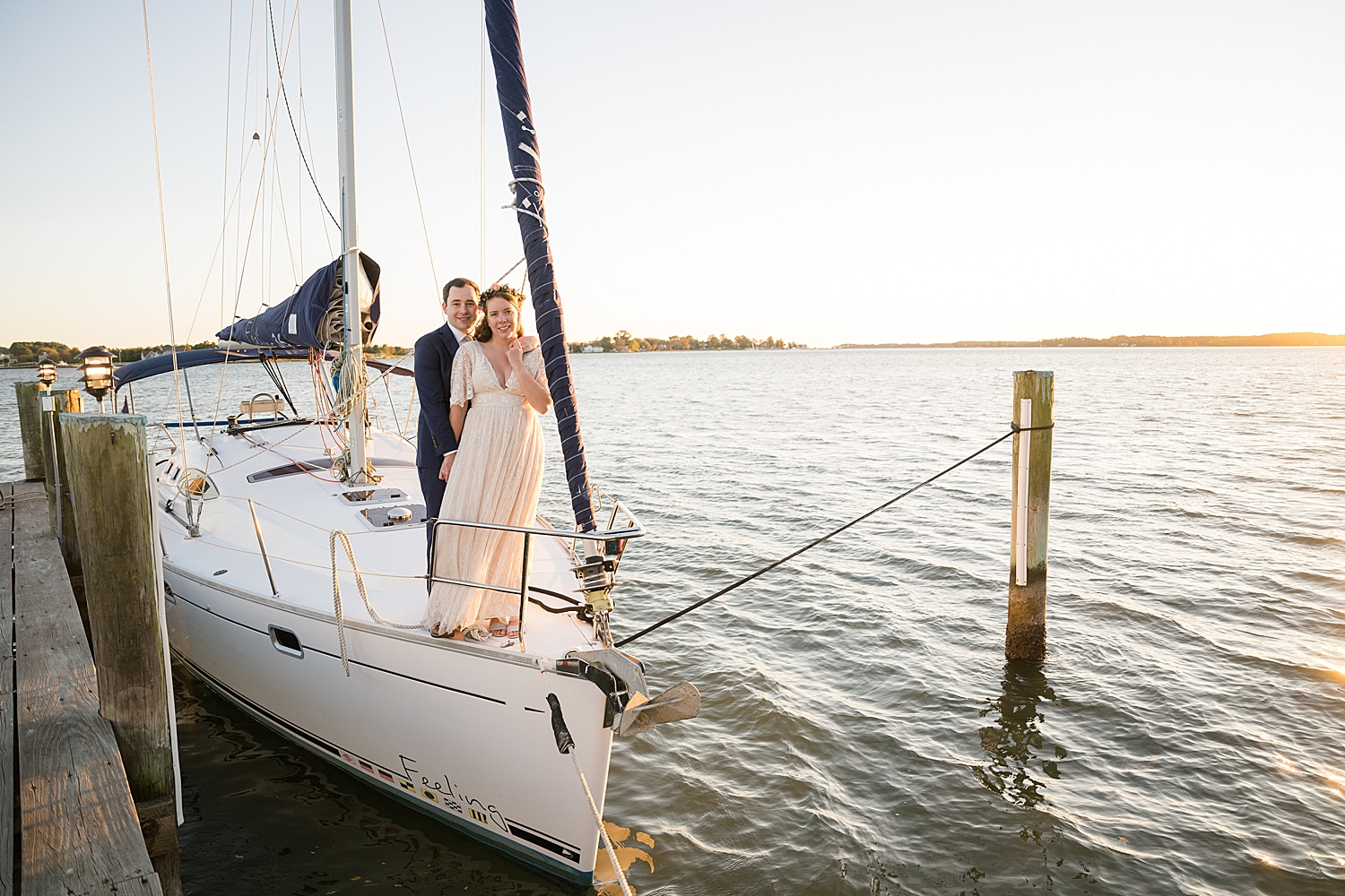 couple's portrait on boat