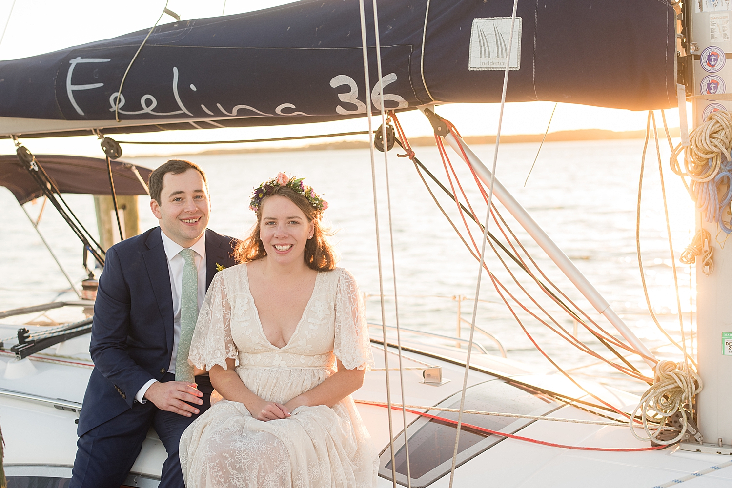 couple's portrait on boat