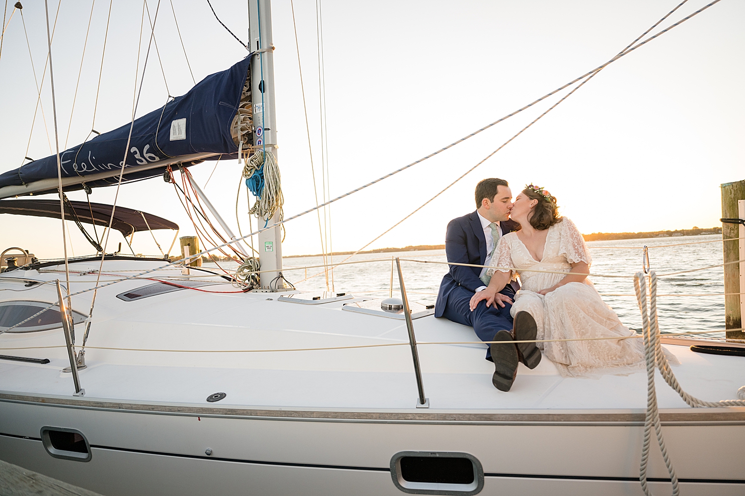 couple's portrait on boat