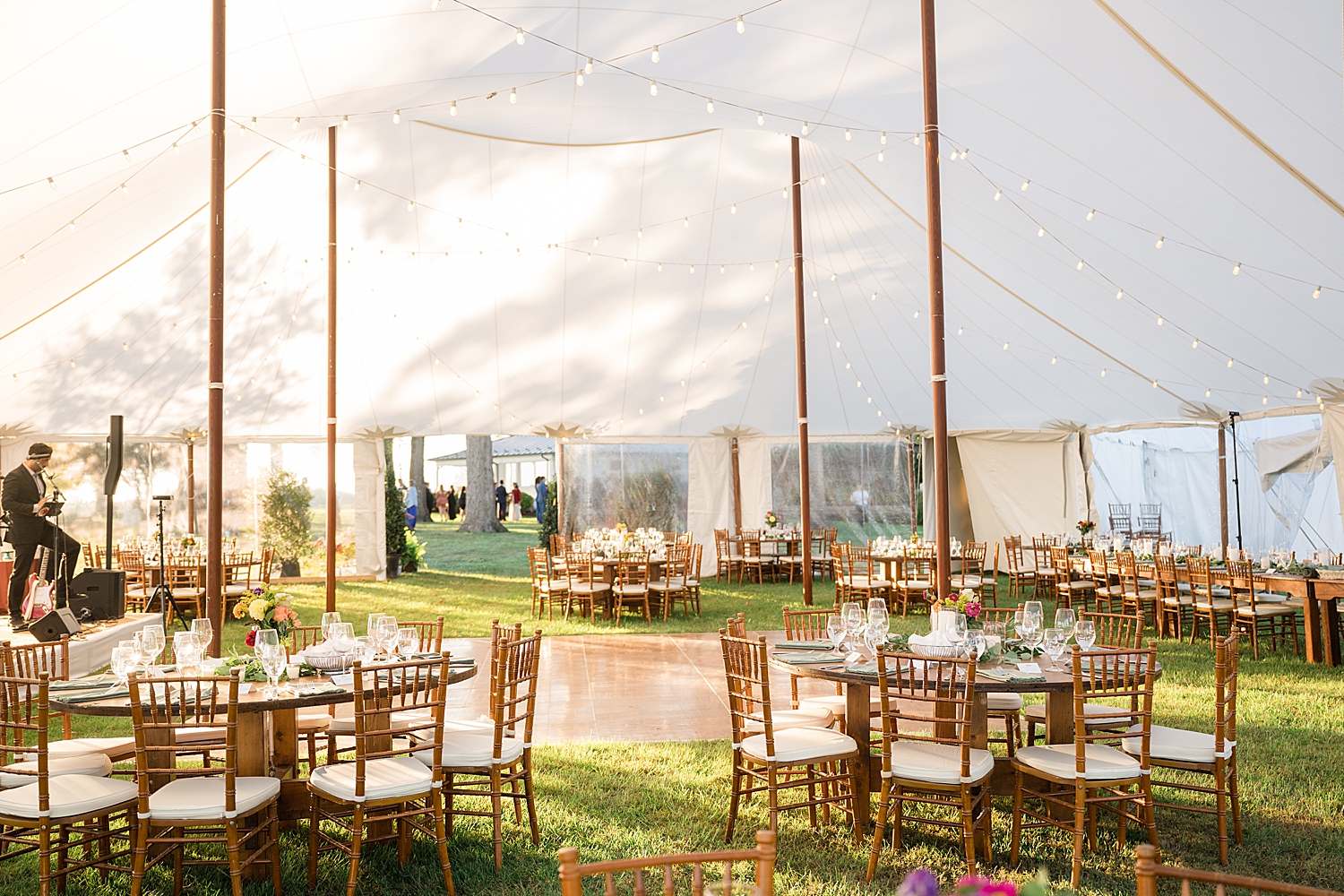 tablescape tented reception details