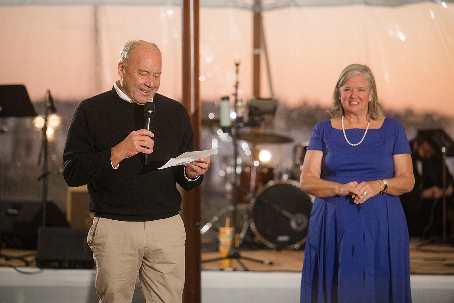 bride's parents give toast