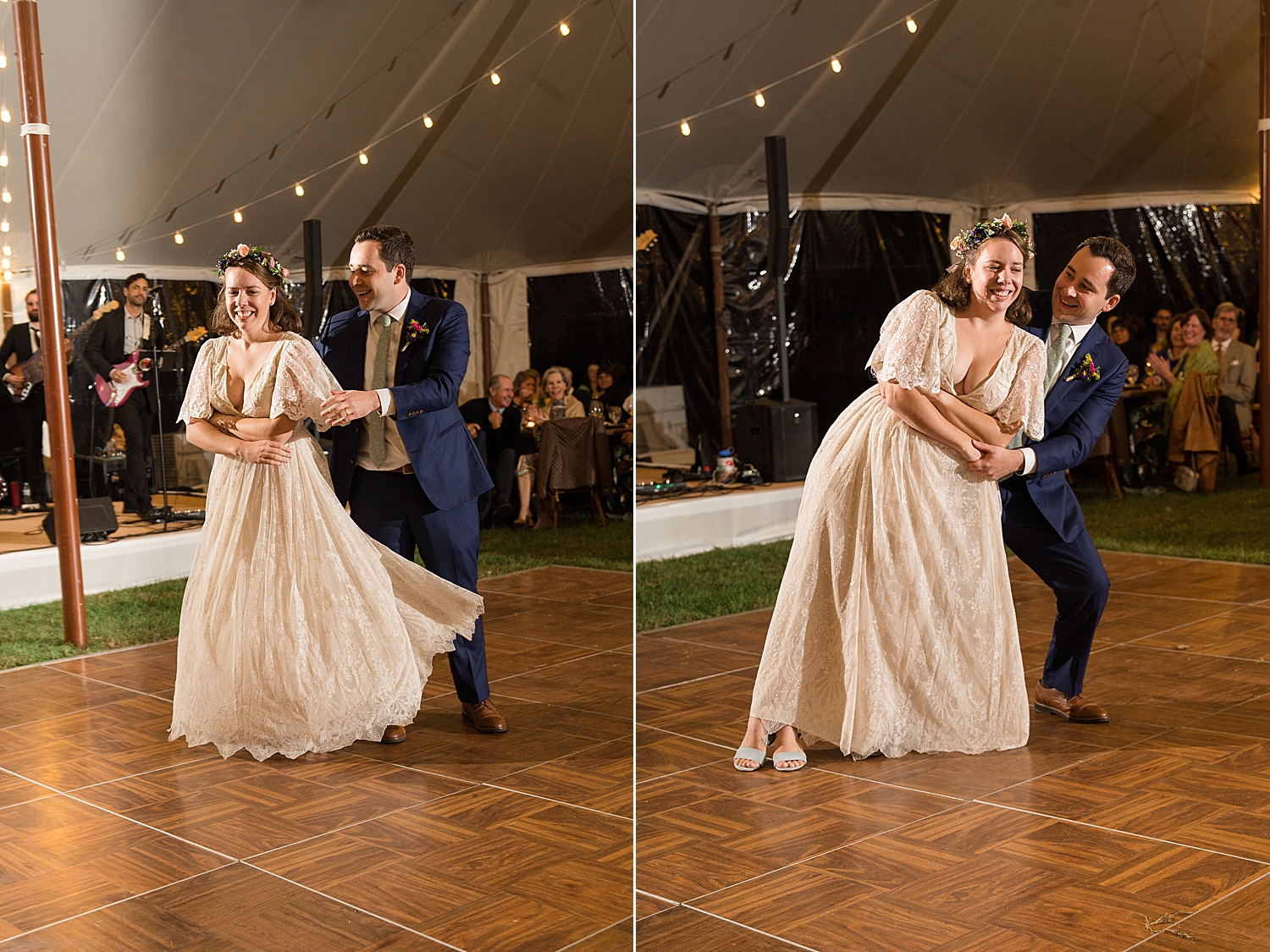 bride and groom first dance