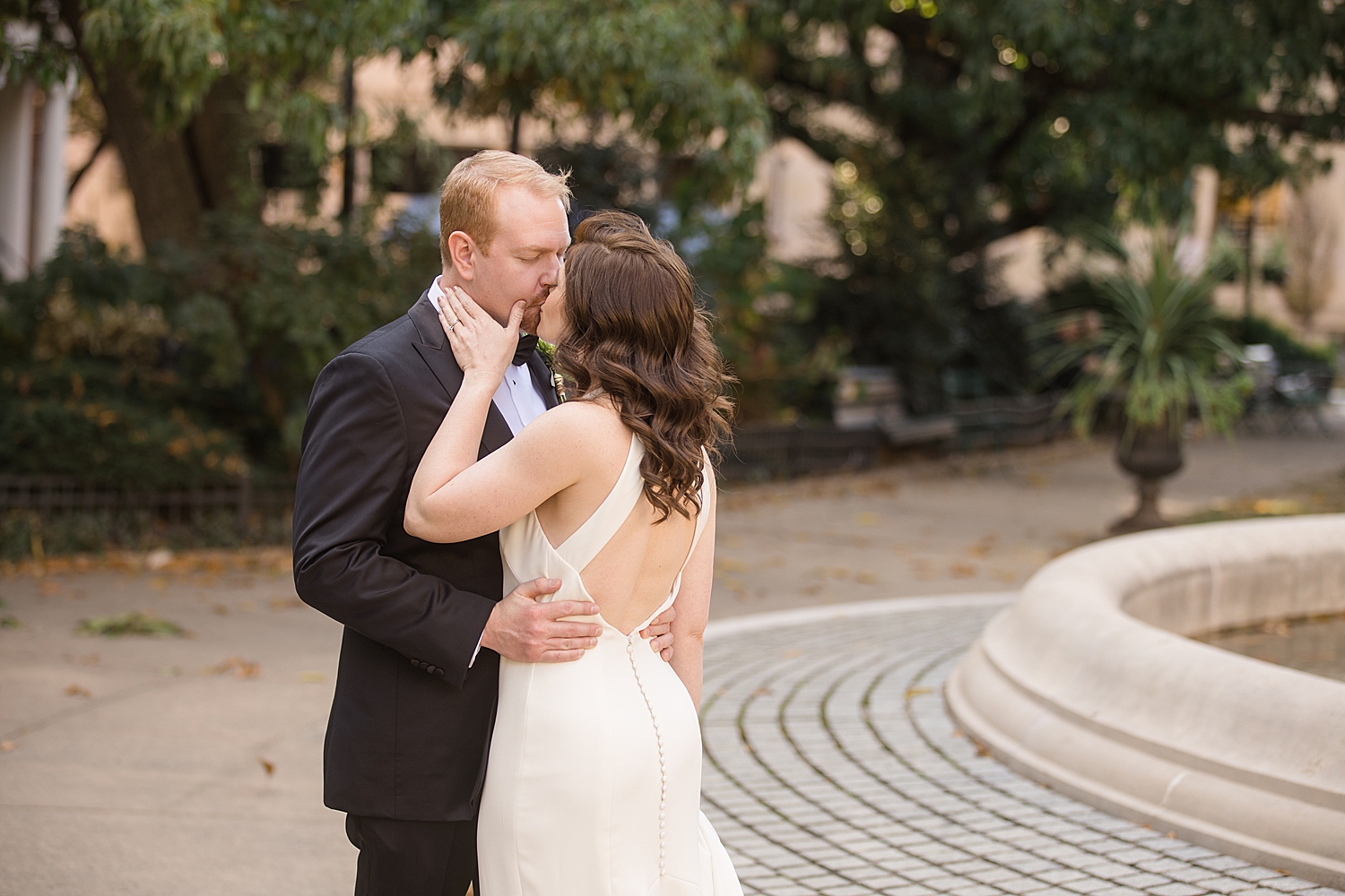 bride and groom first look