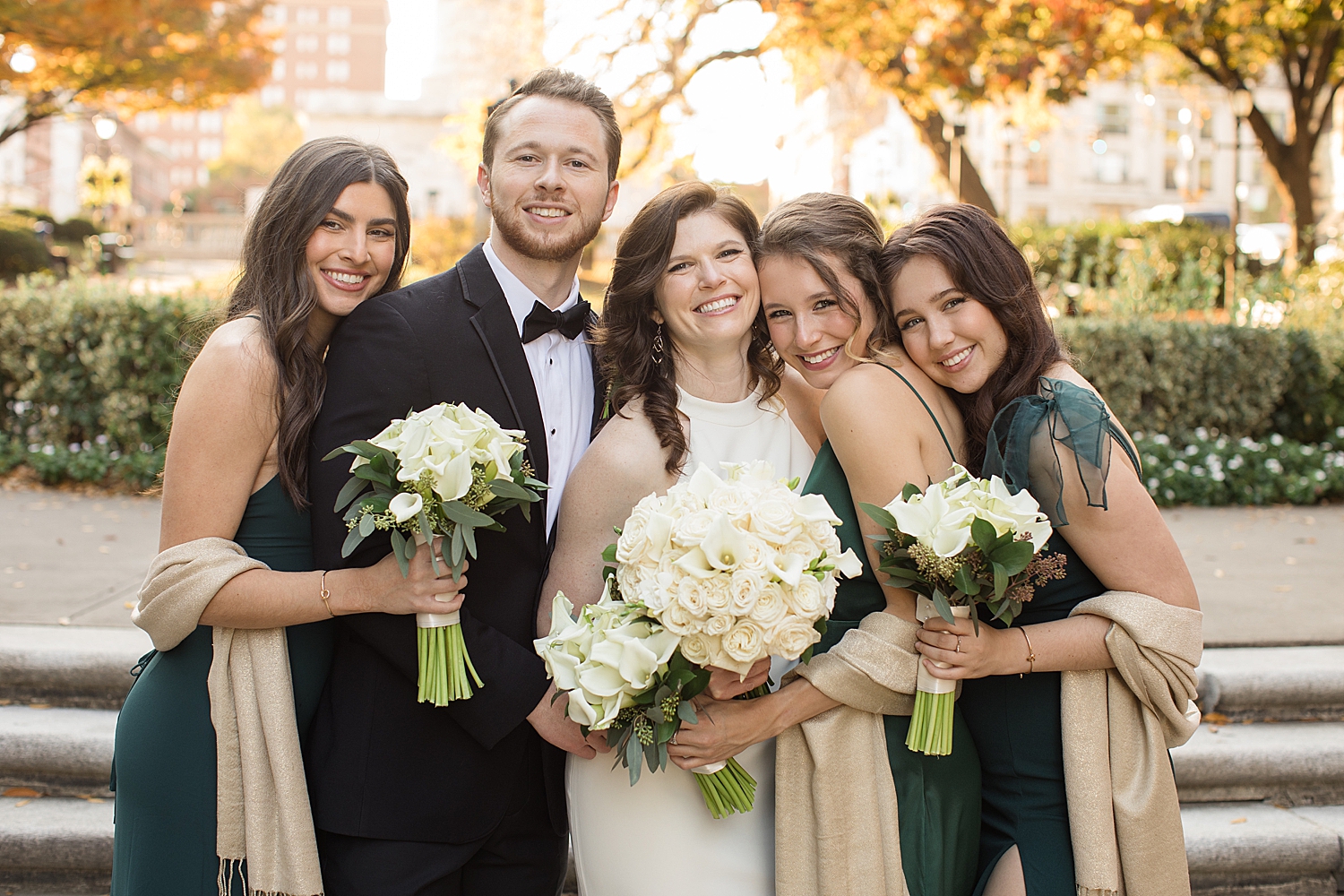 bride with bridespeople