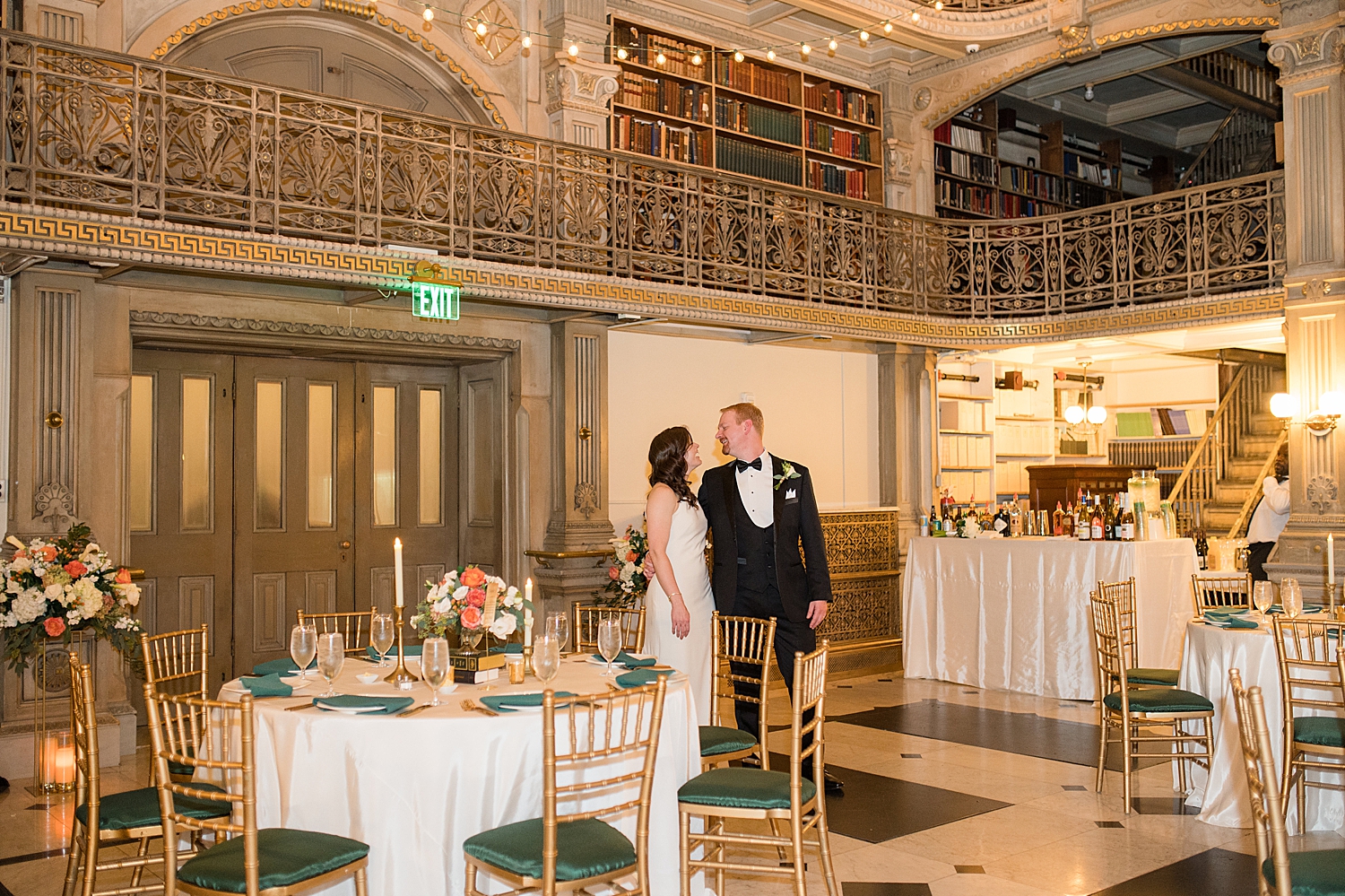 bride and groom reception room reveal peabody