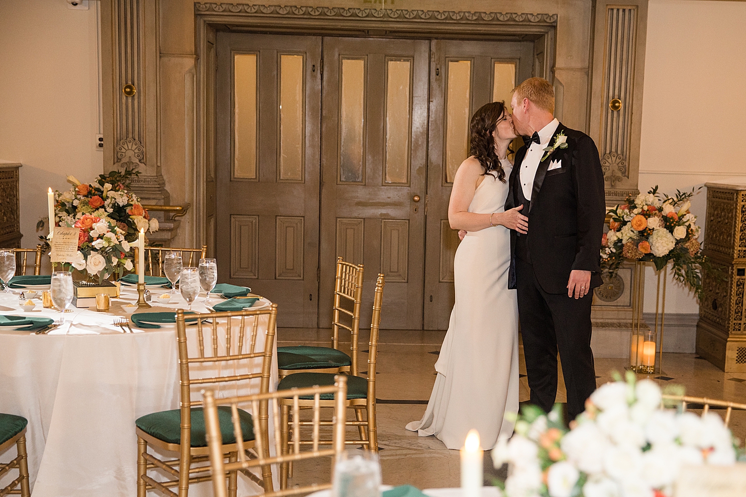 bride and groom reception room reveal peabody