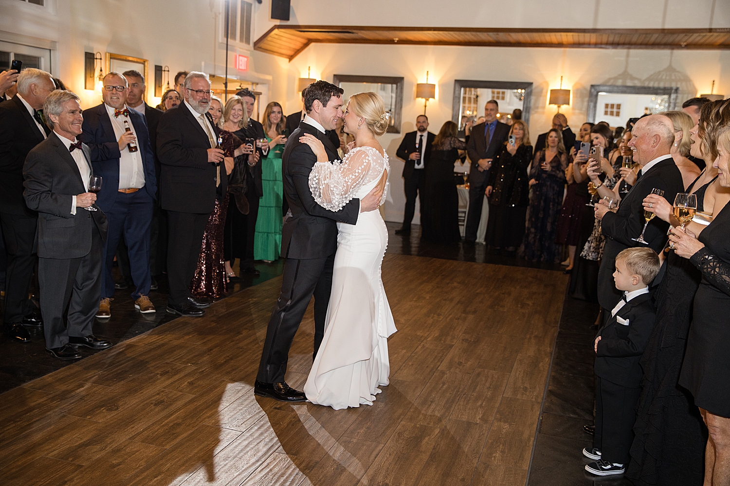 bride and groom first dance ballroom