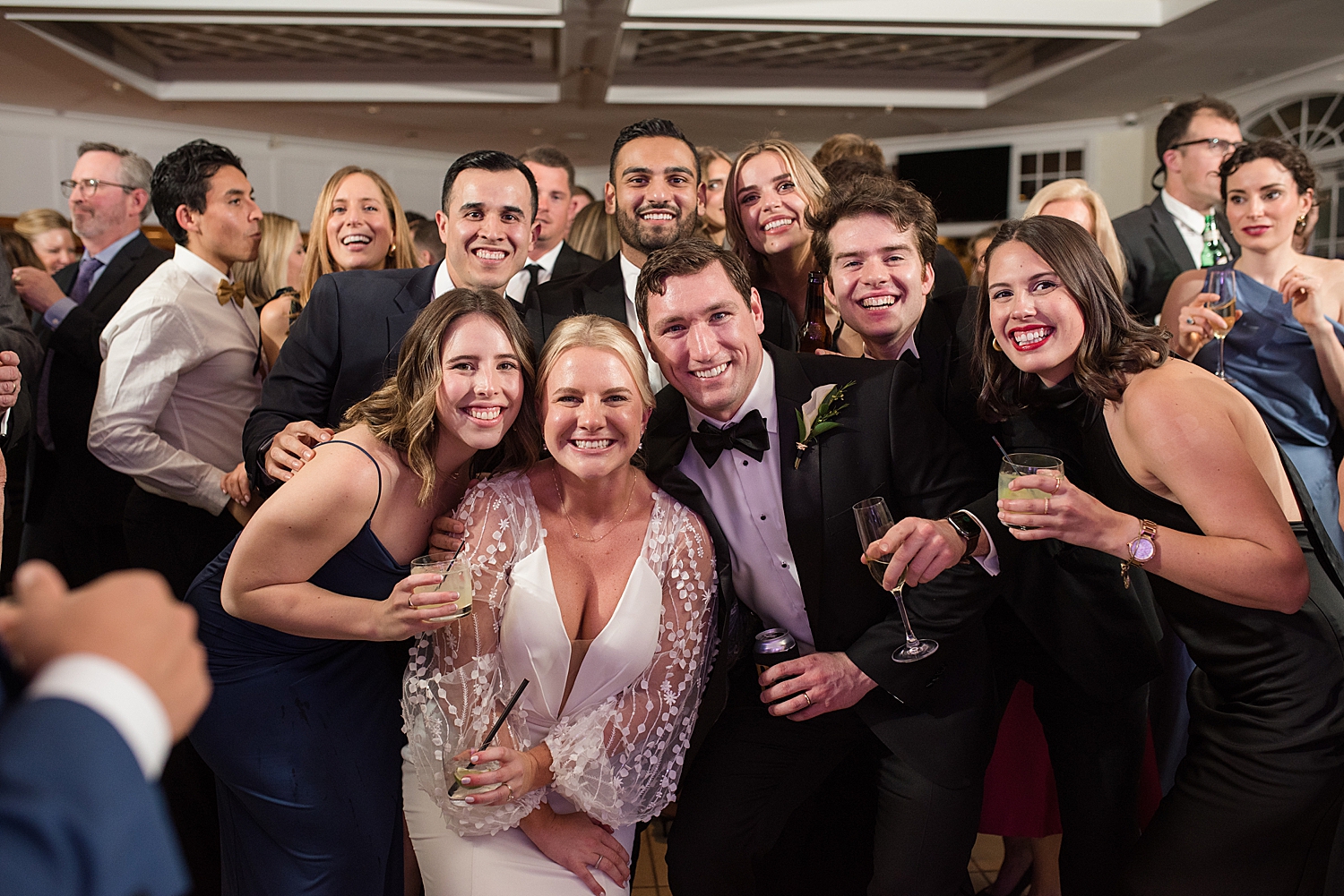 candid guests on dance floor