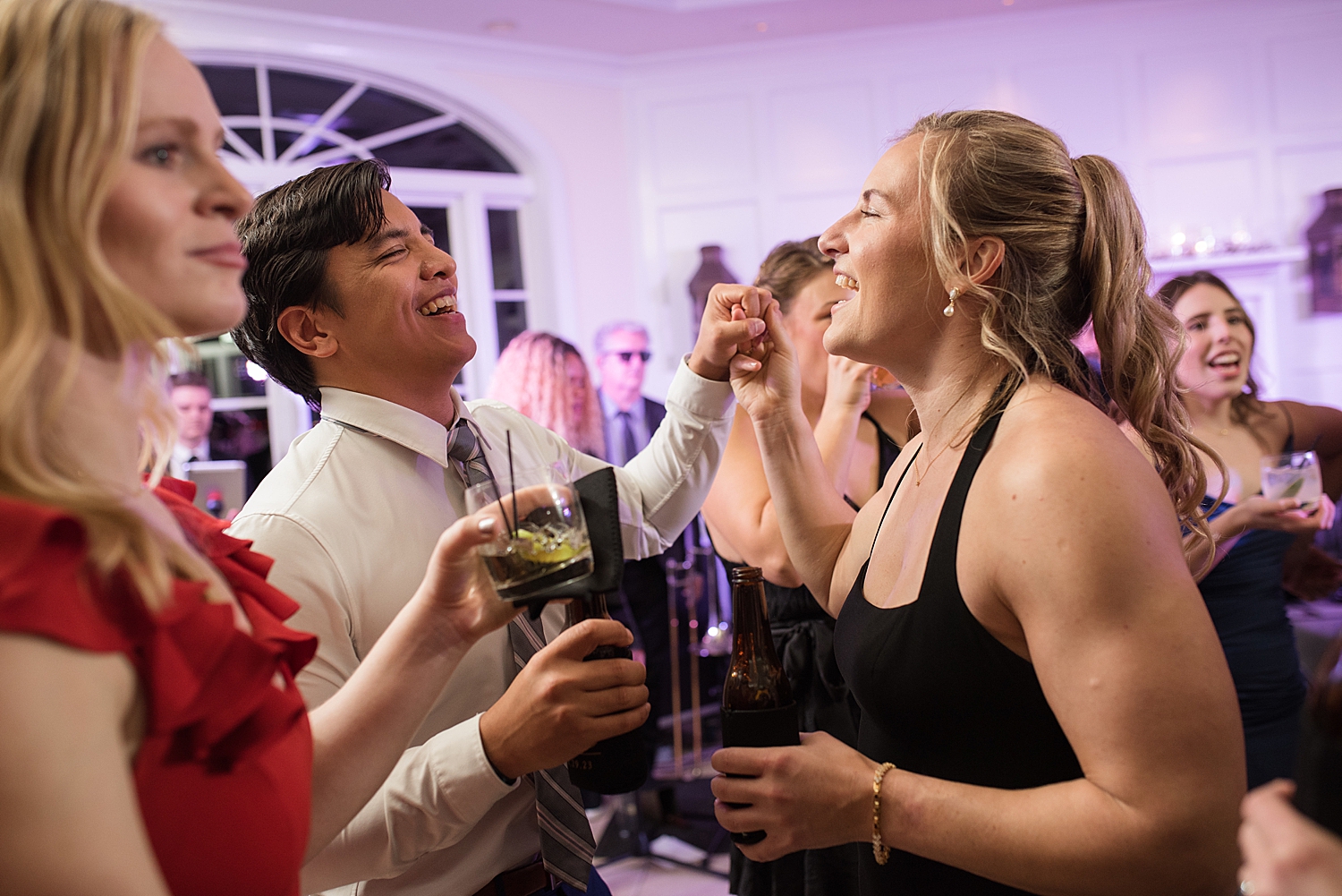 candid guests on dance floor