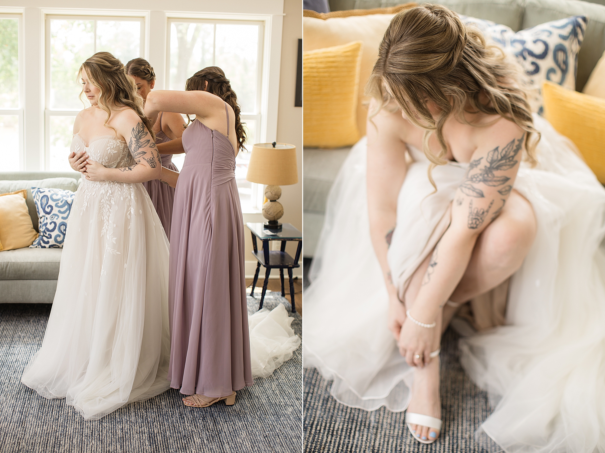 bridesmaids in lilac