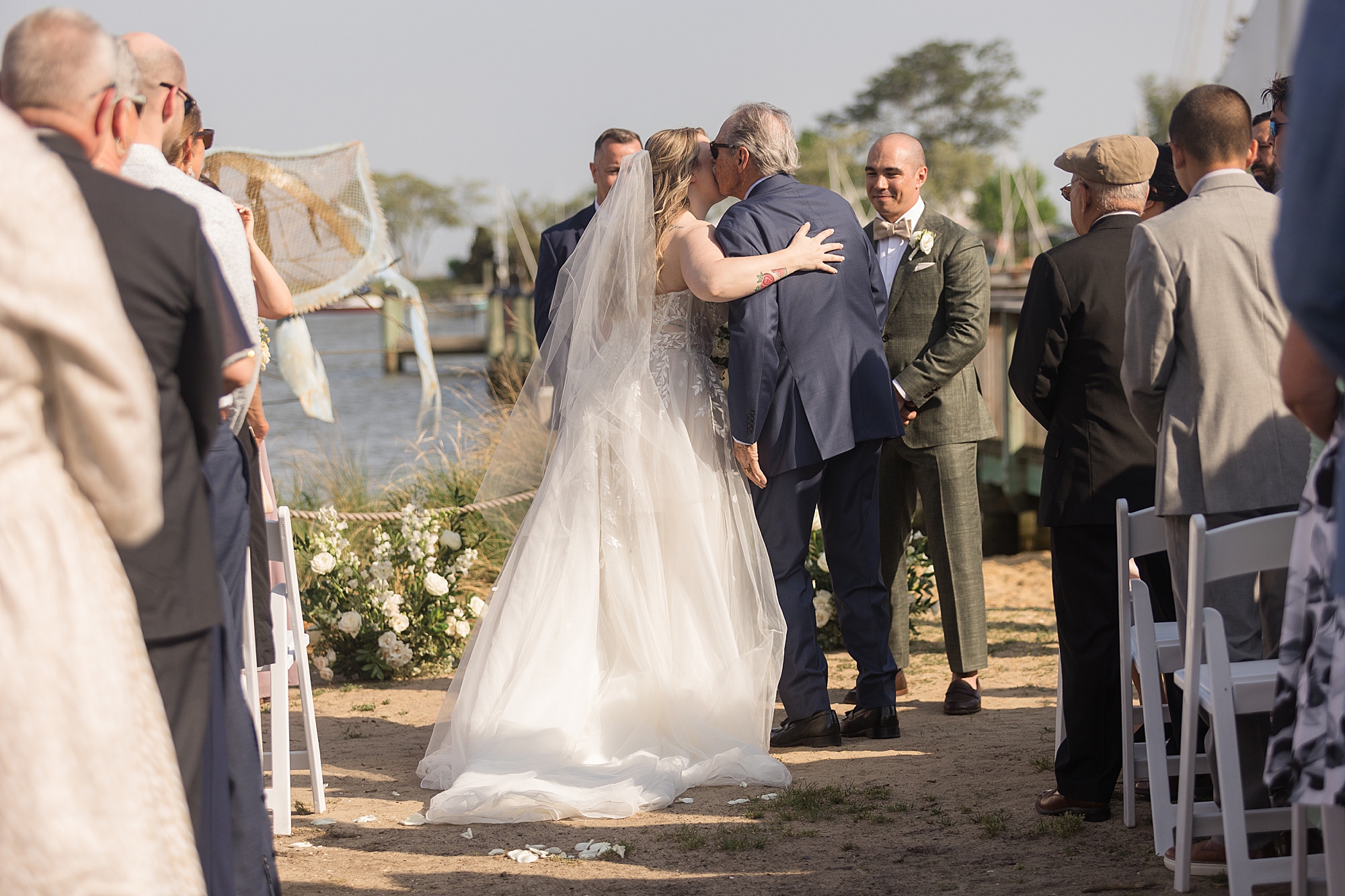Annapolis Maritime museum waterfront beach wedding ceremony