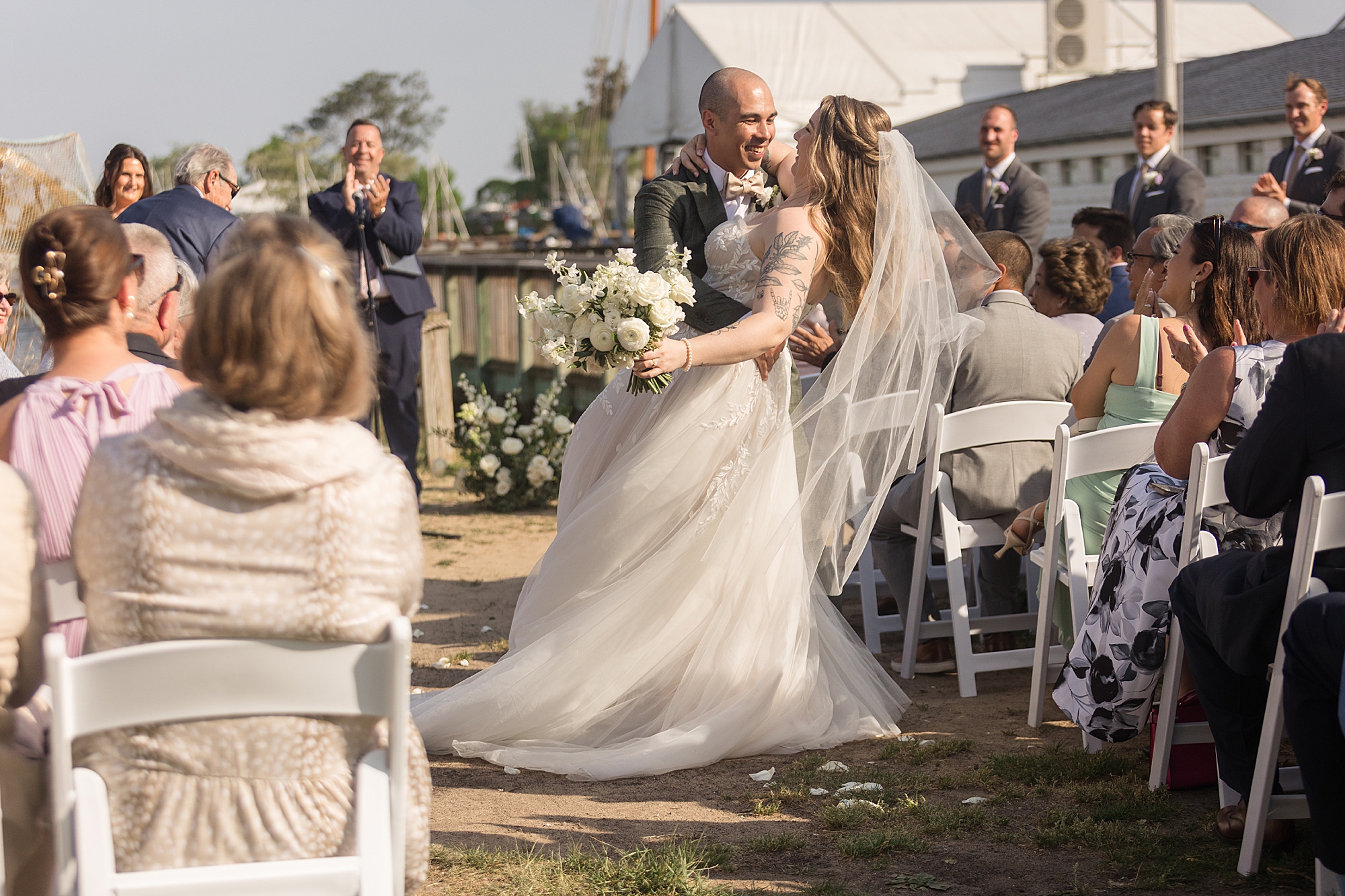 Annapolis Maritime museum waterfront beach wedding ceremony