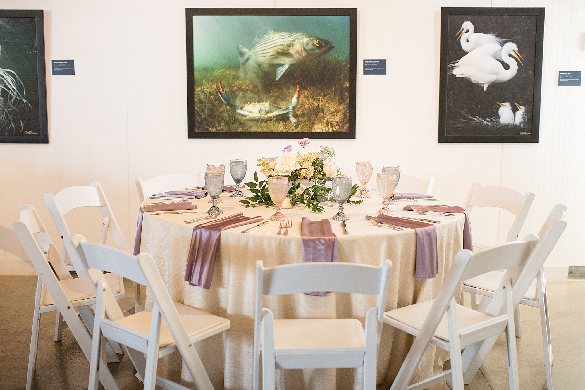 Annapolis Maritime museum lilac soft cream reception design