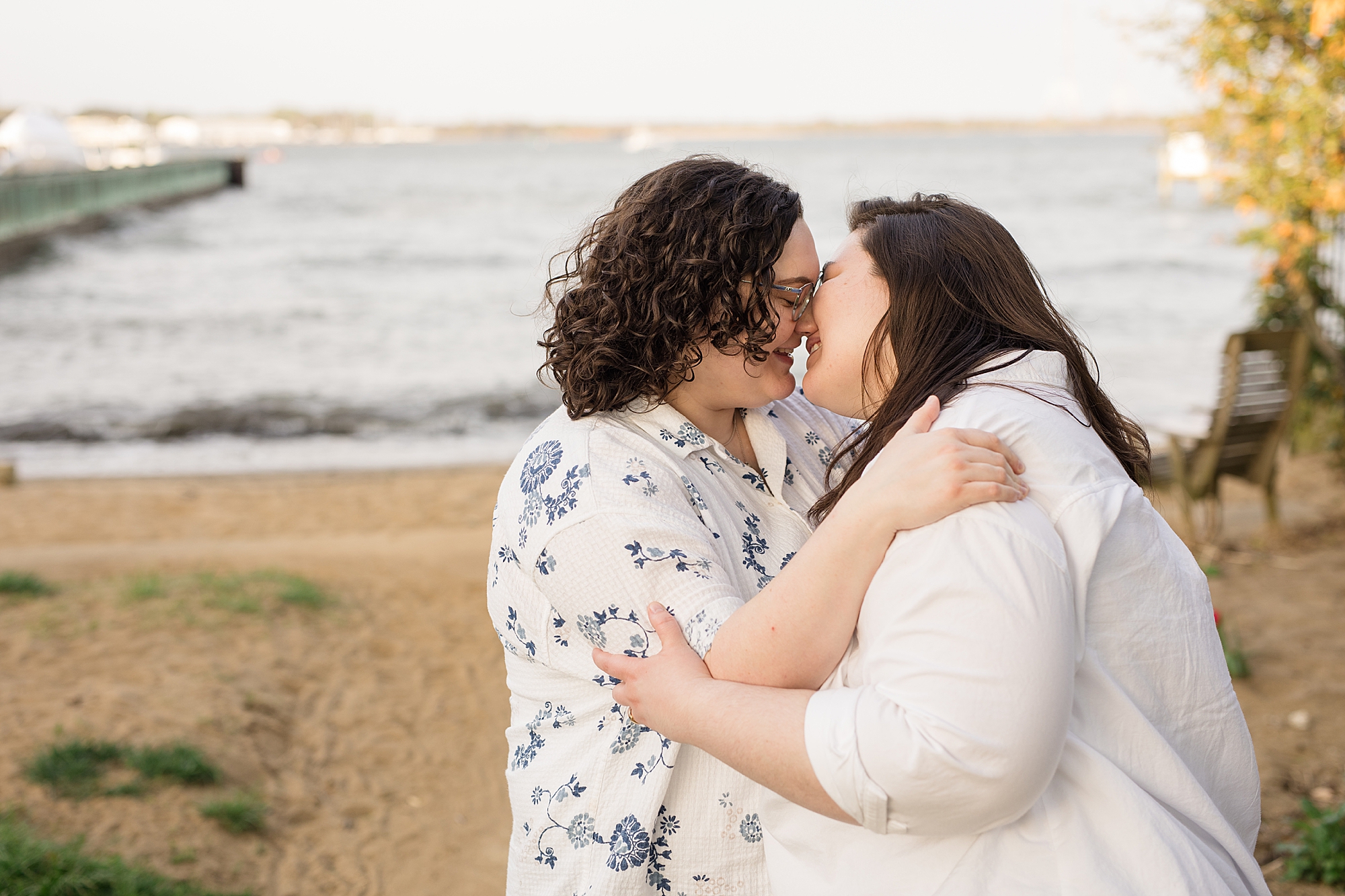 love is love engagement session in maryland beach
