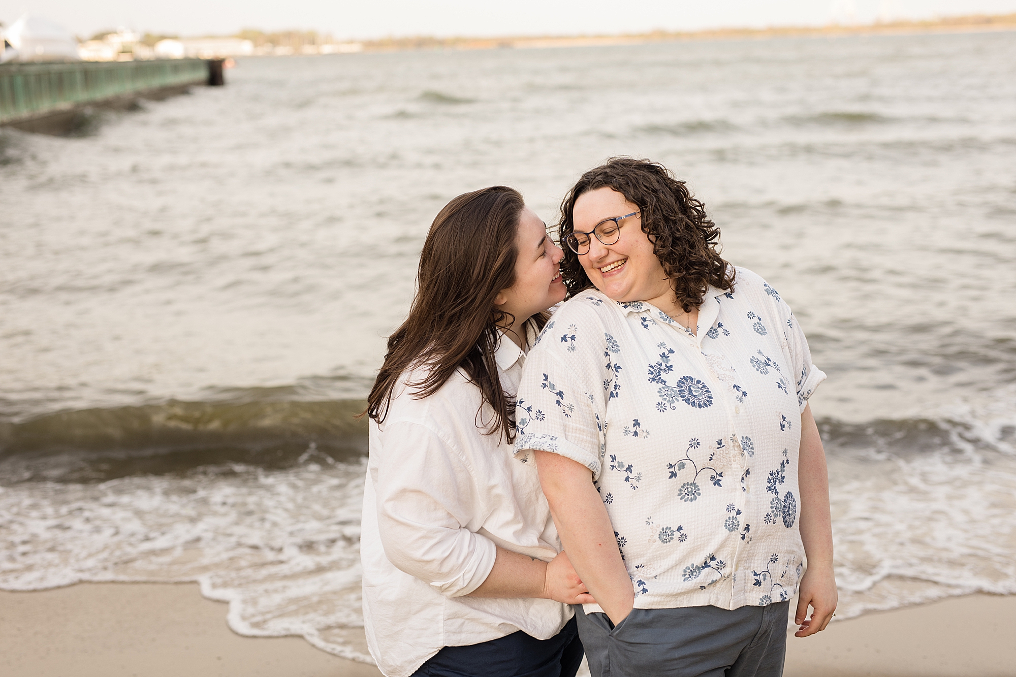 Annapolis beach queer engagement photographer