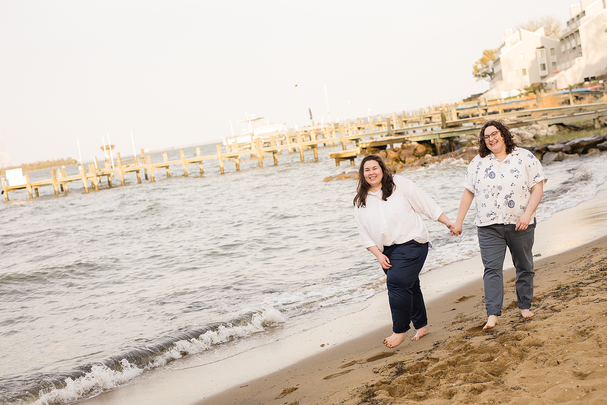Annapolis beach queer engagement photographer