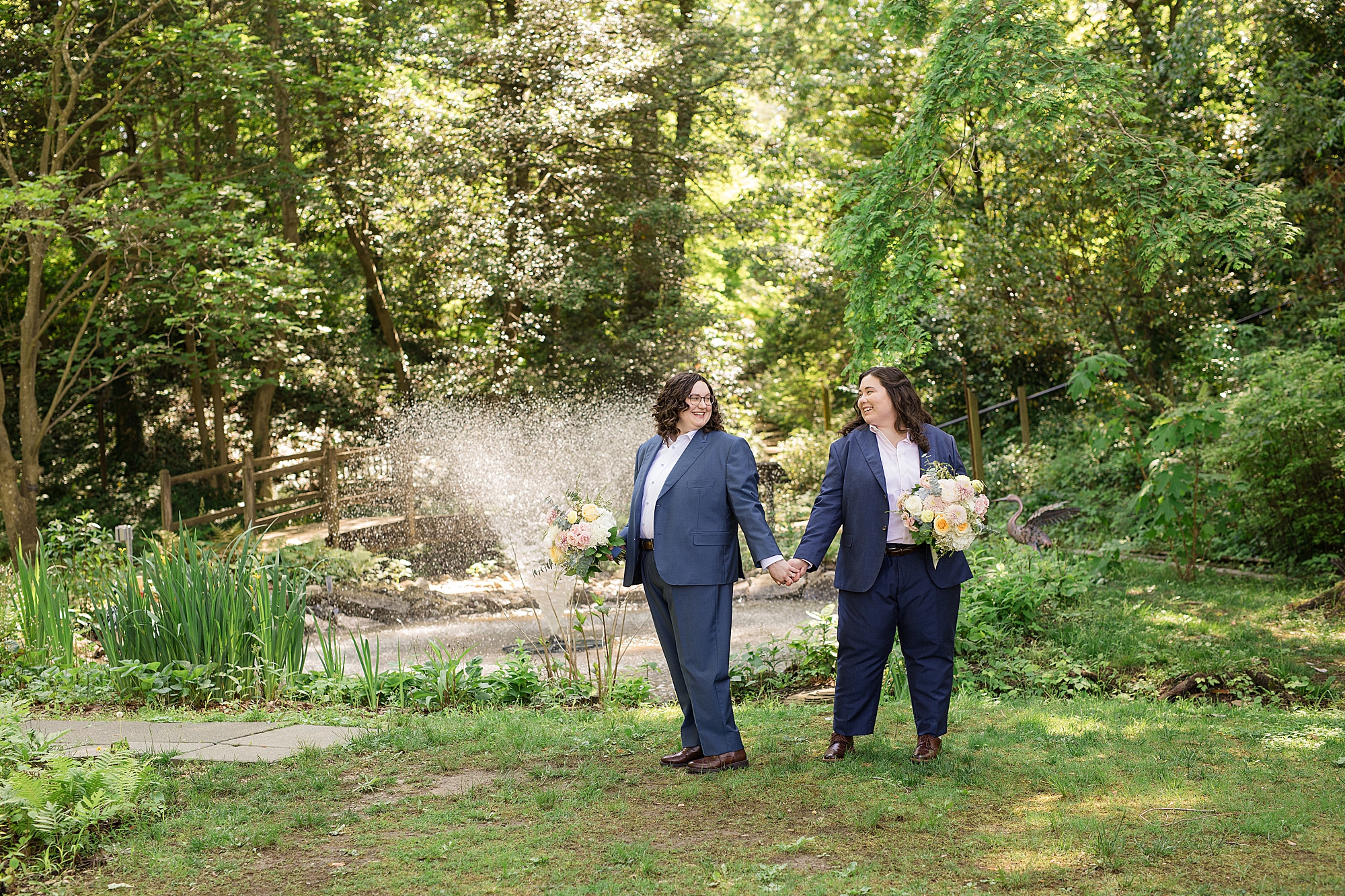 London Town Garden LGBTQ wedding couple