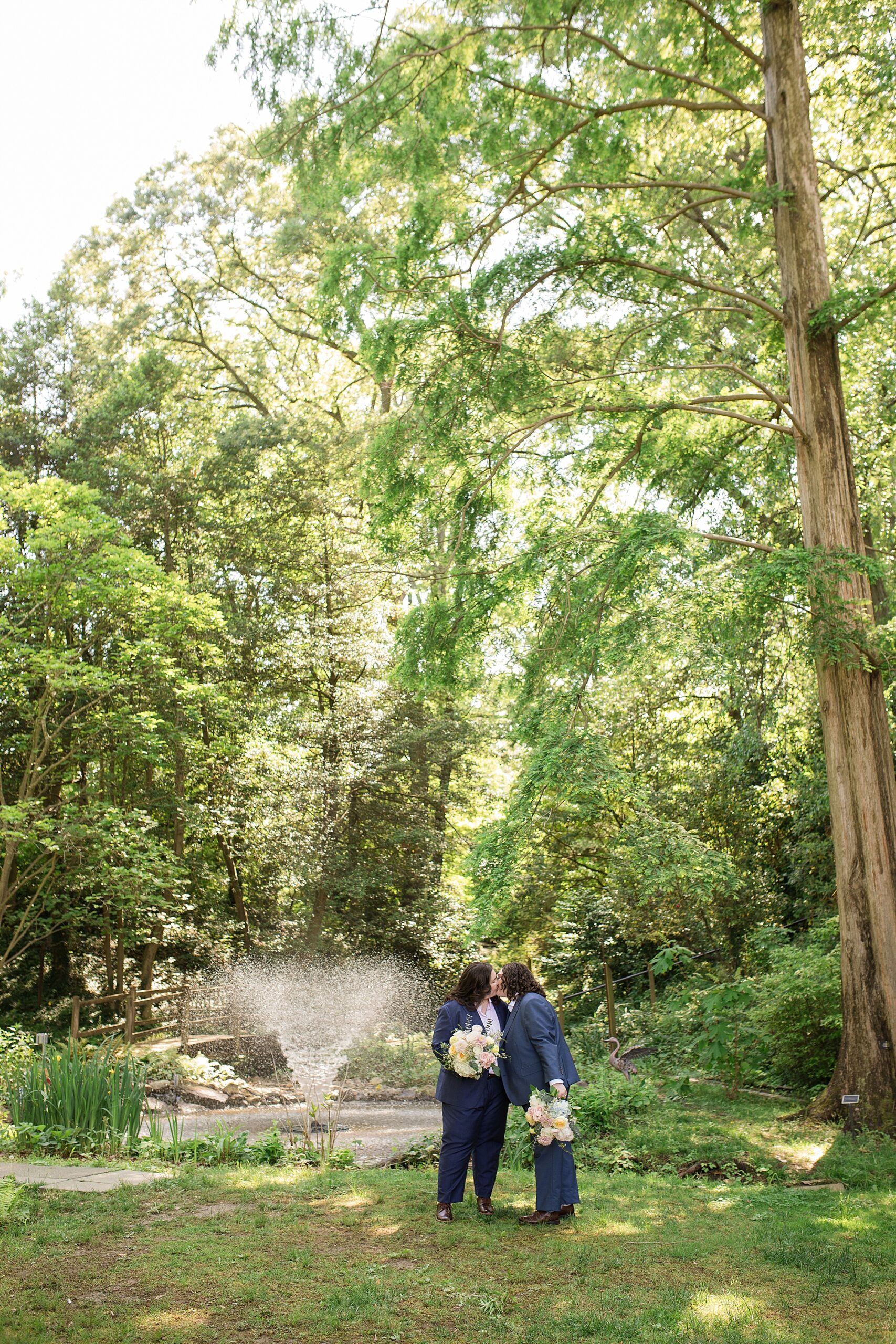London Town Garden LGBTQ wedding couple