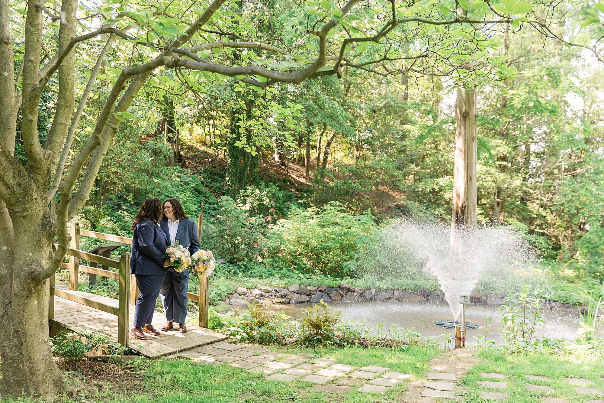 London Town Garden LGBTQ wedding couple