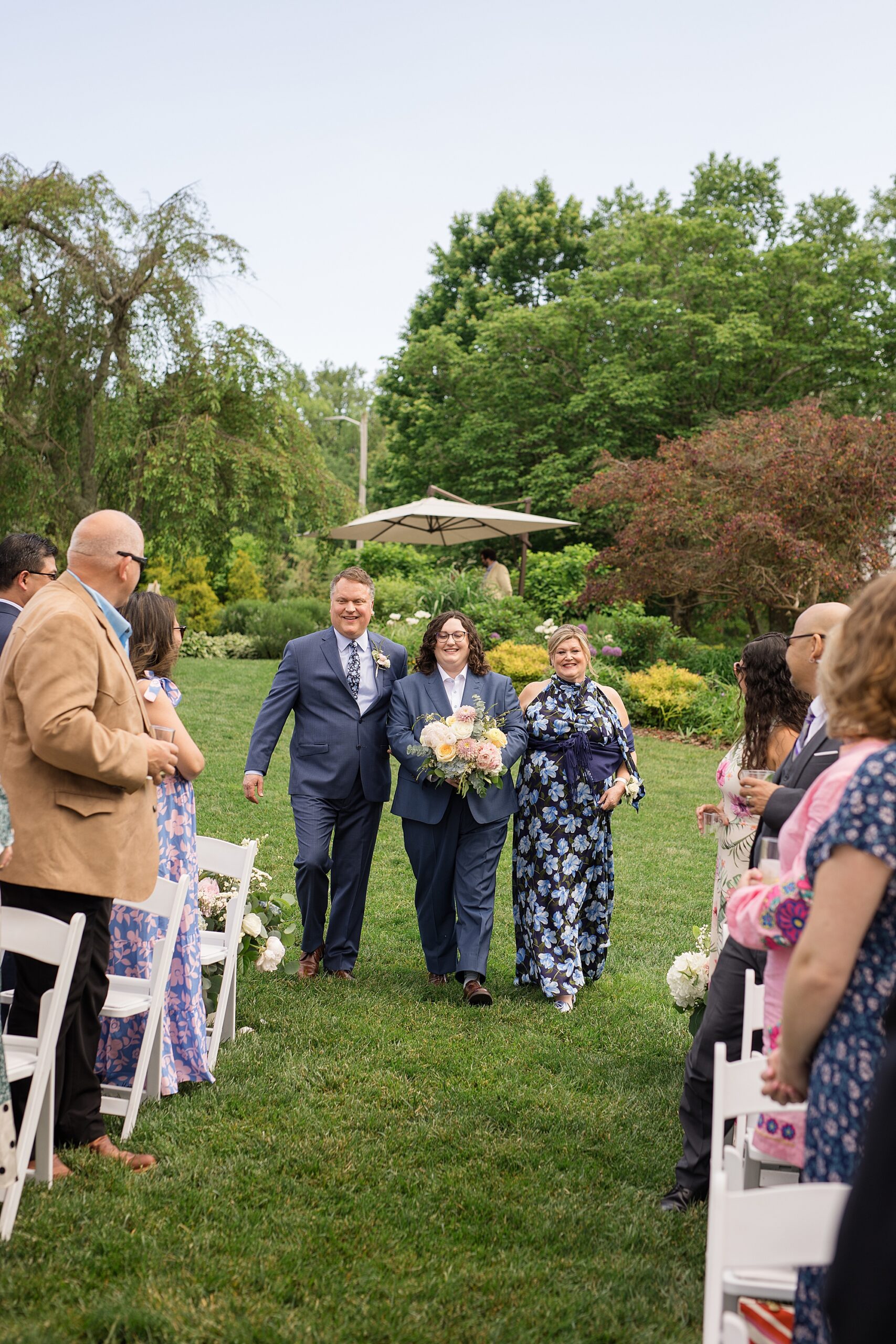 london town garden wedding ceremony on the south river