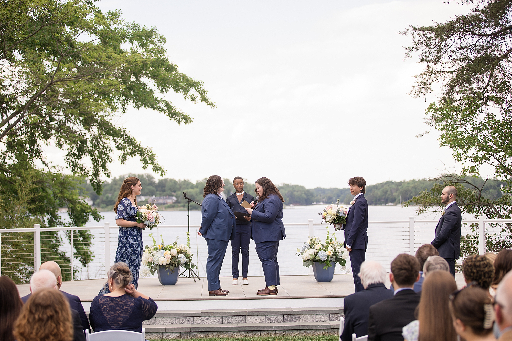 london town garden wedding ceremony on the south river