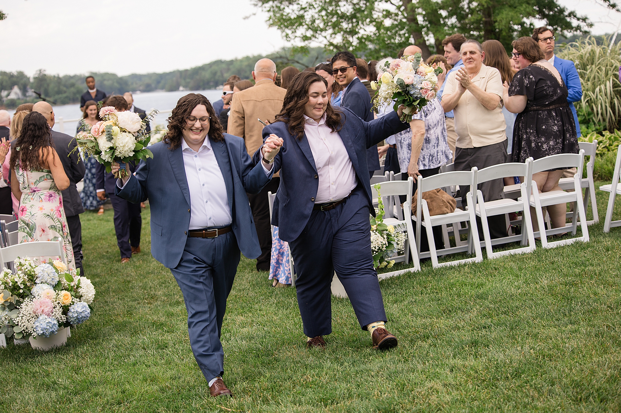 london town garden wedding ceremony on the south river