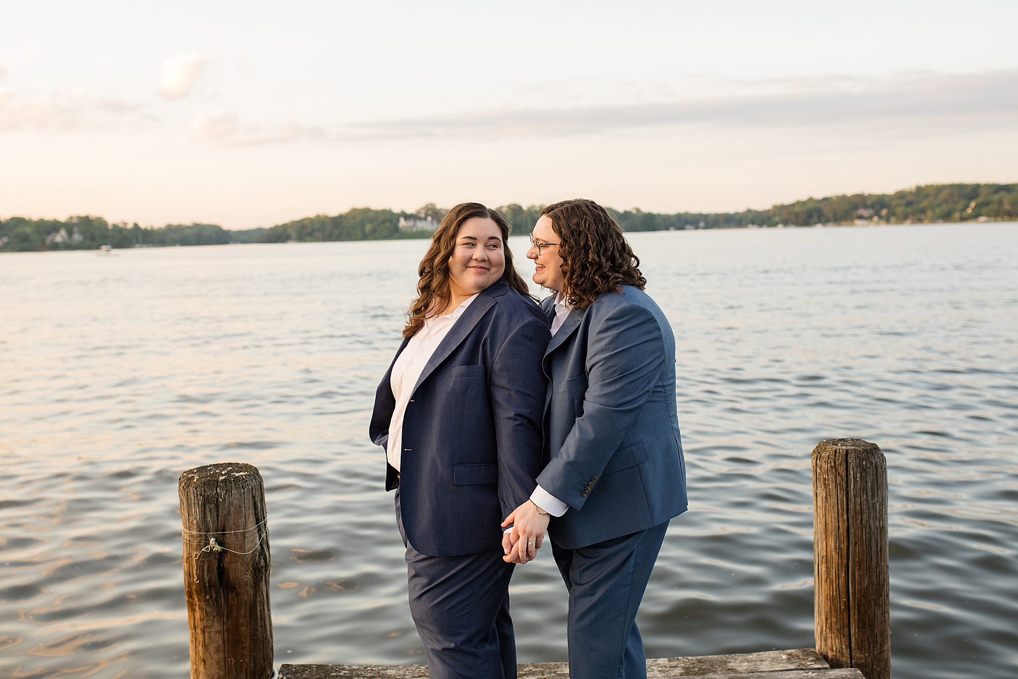 sunset lgbtq wedding on the south river