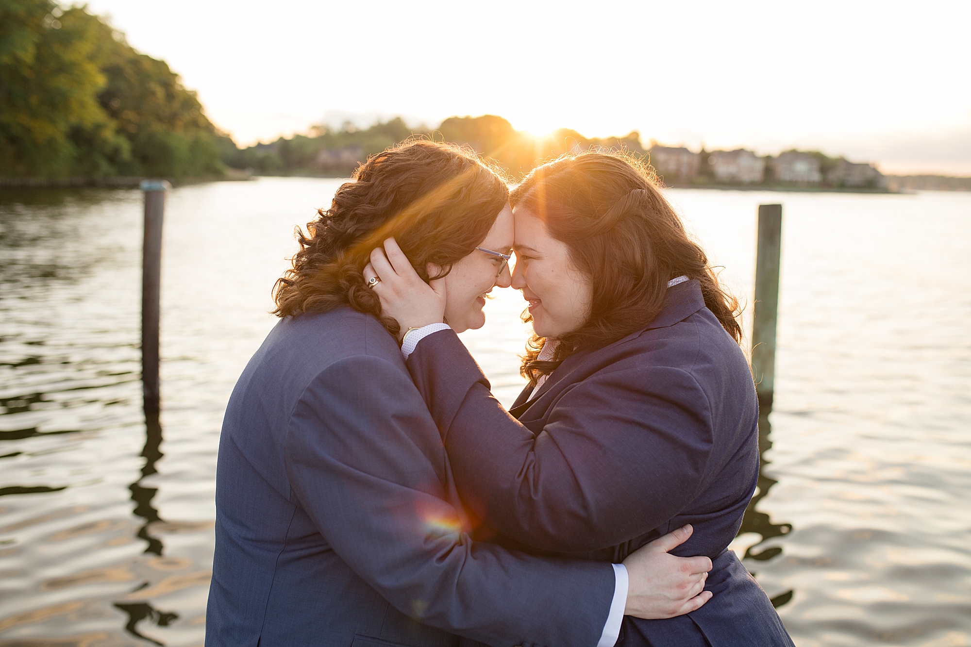 sunset lgbtq wedding on the south river