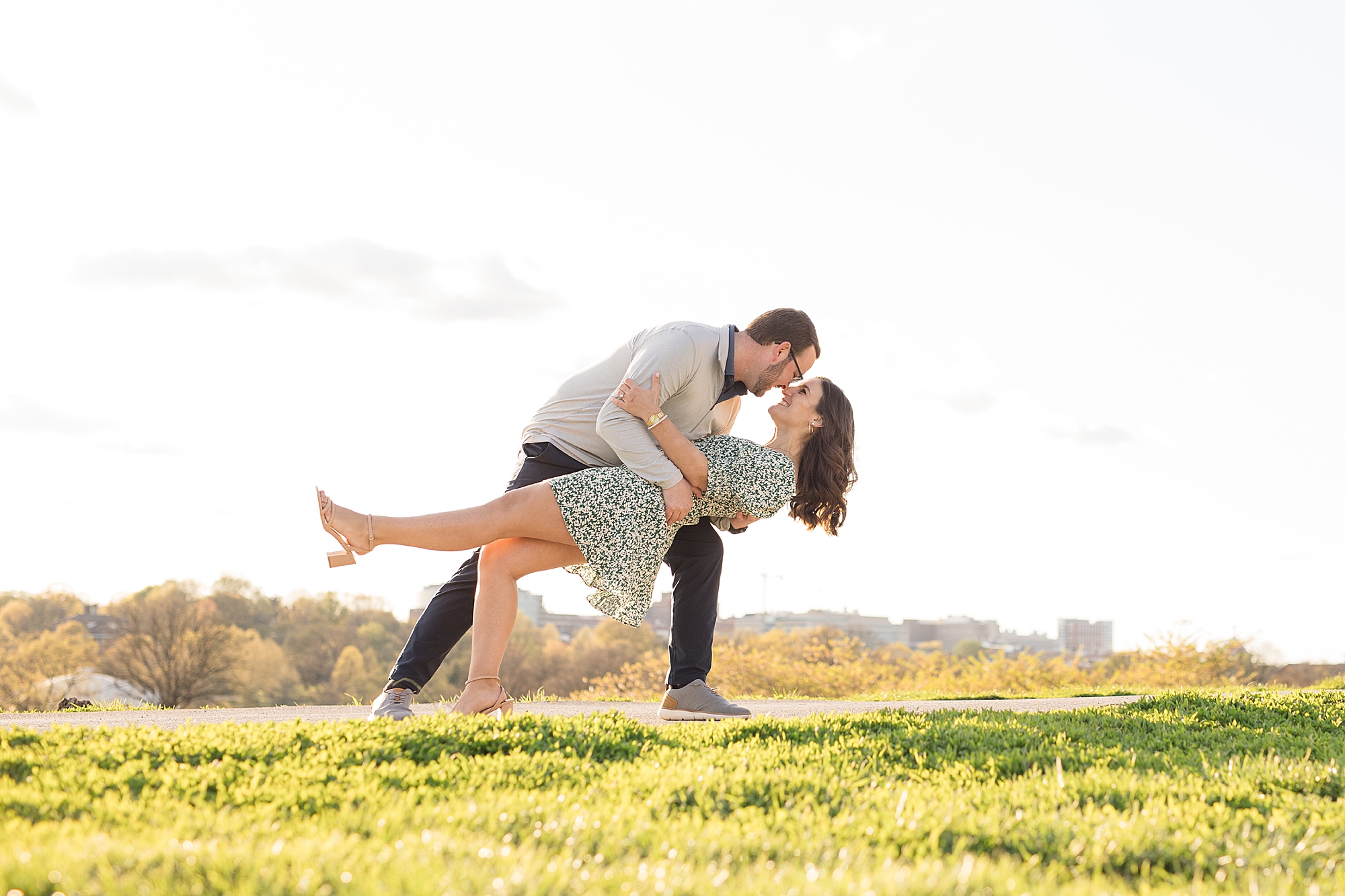 Patterson Park Cherry Blossom Engaged Session