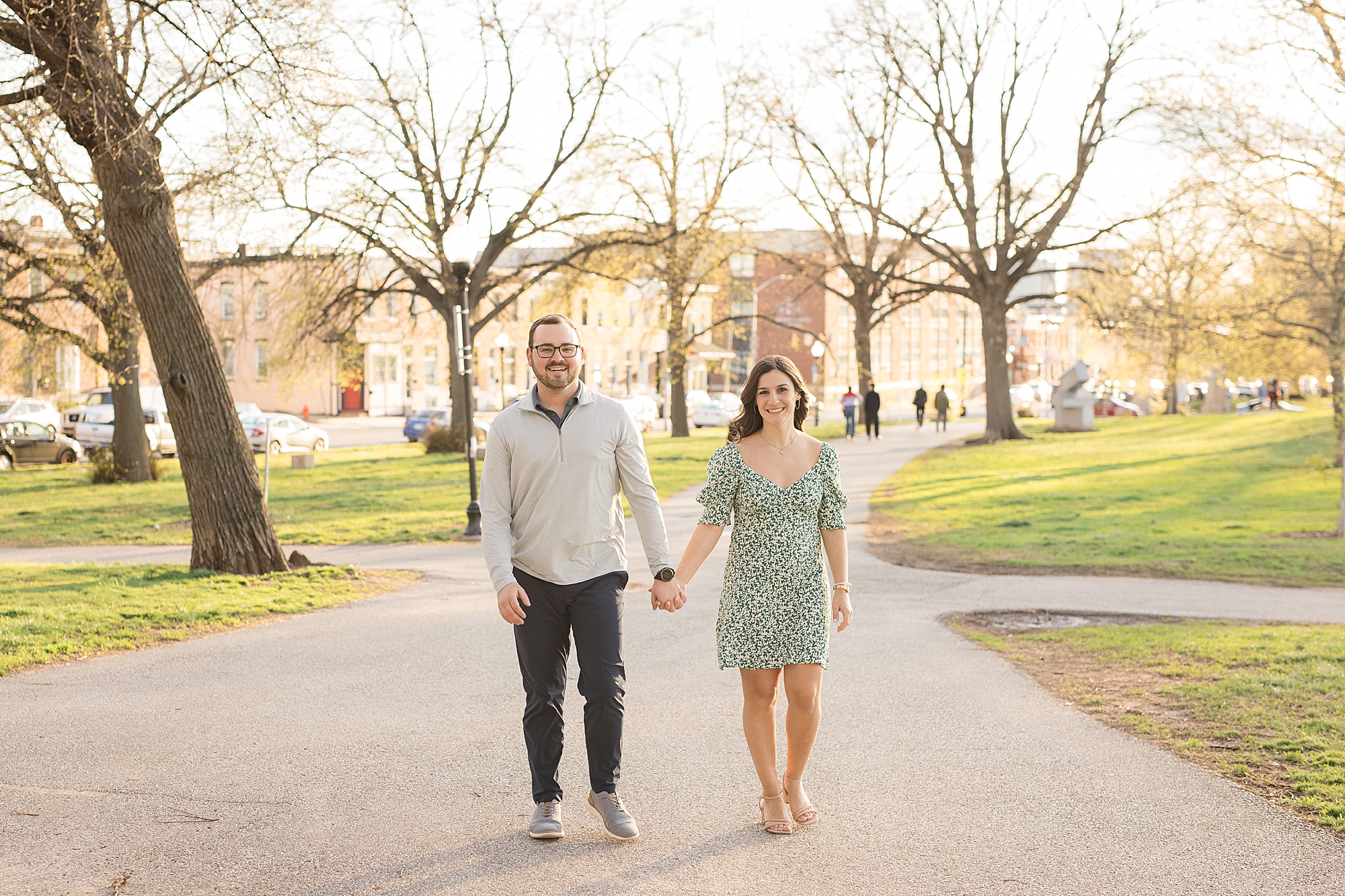 Patterson Park Cherry Blossom Engagement Session