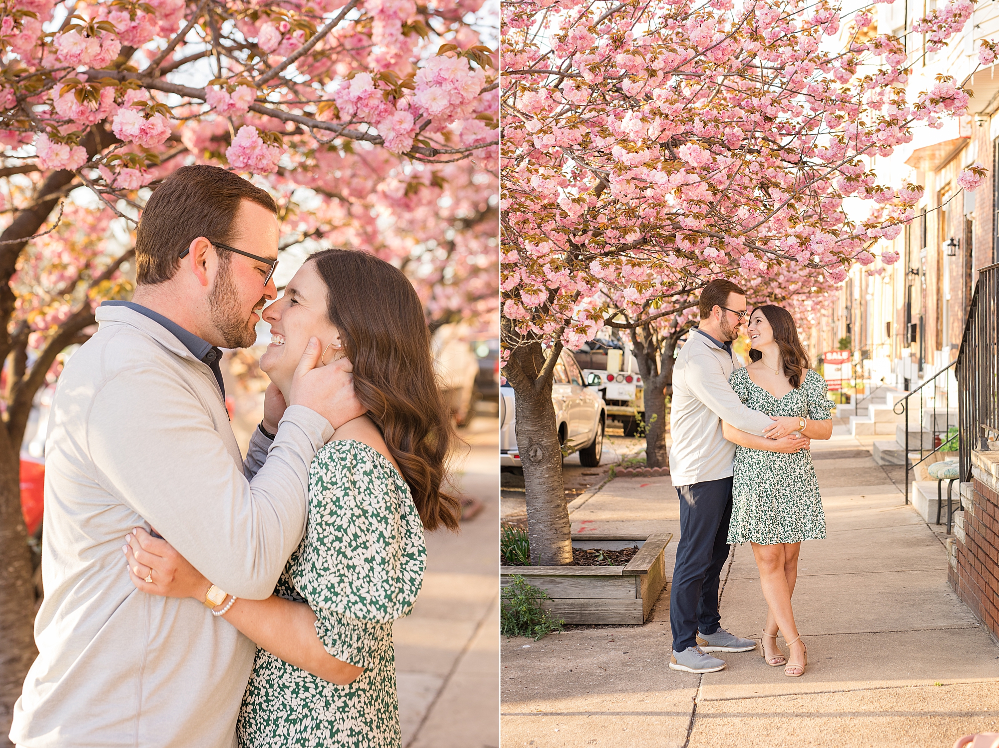 Patterson Park Baltimore Cherry Blossom Engagement Session